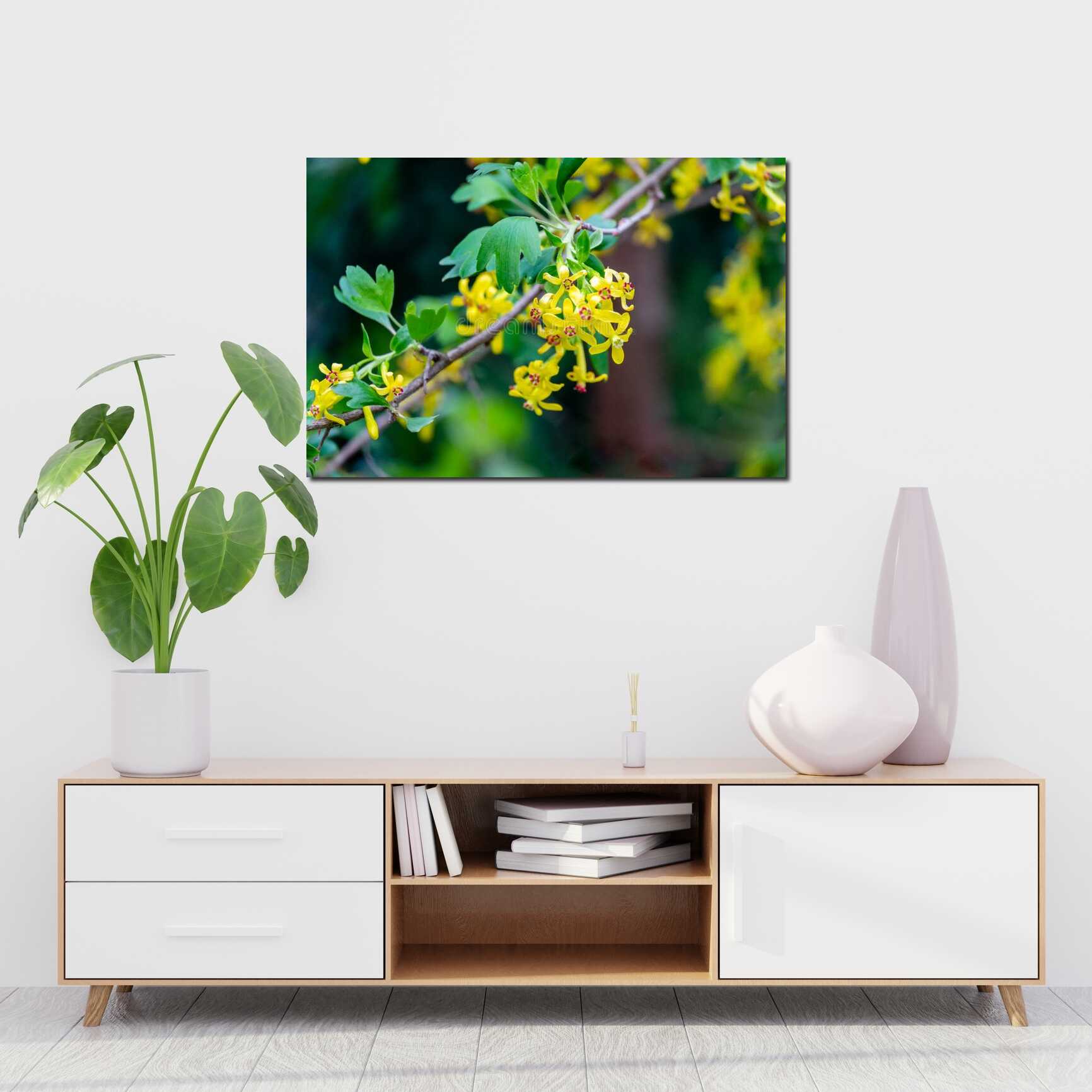 Canvas above sofa for size context