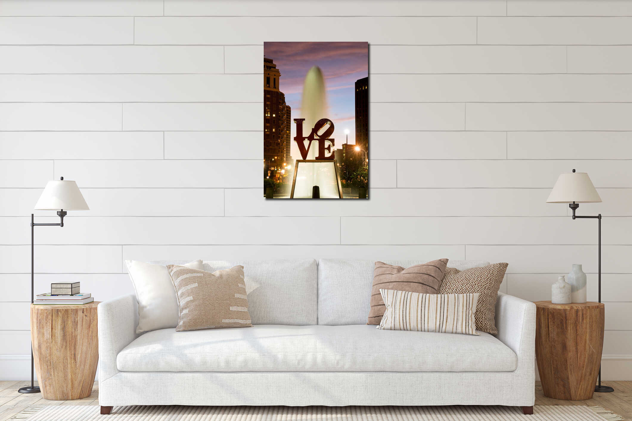 Canvas hanging interior mockup