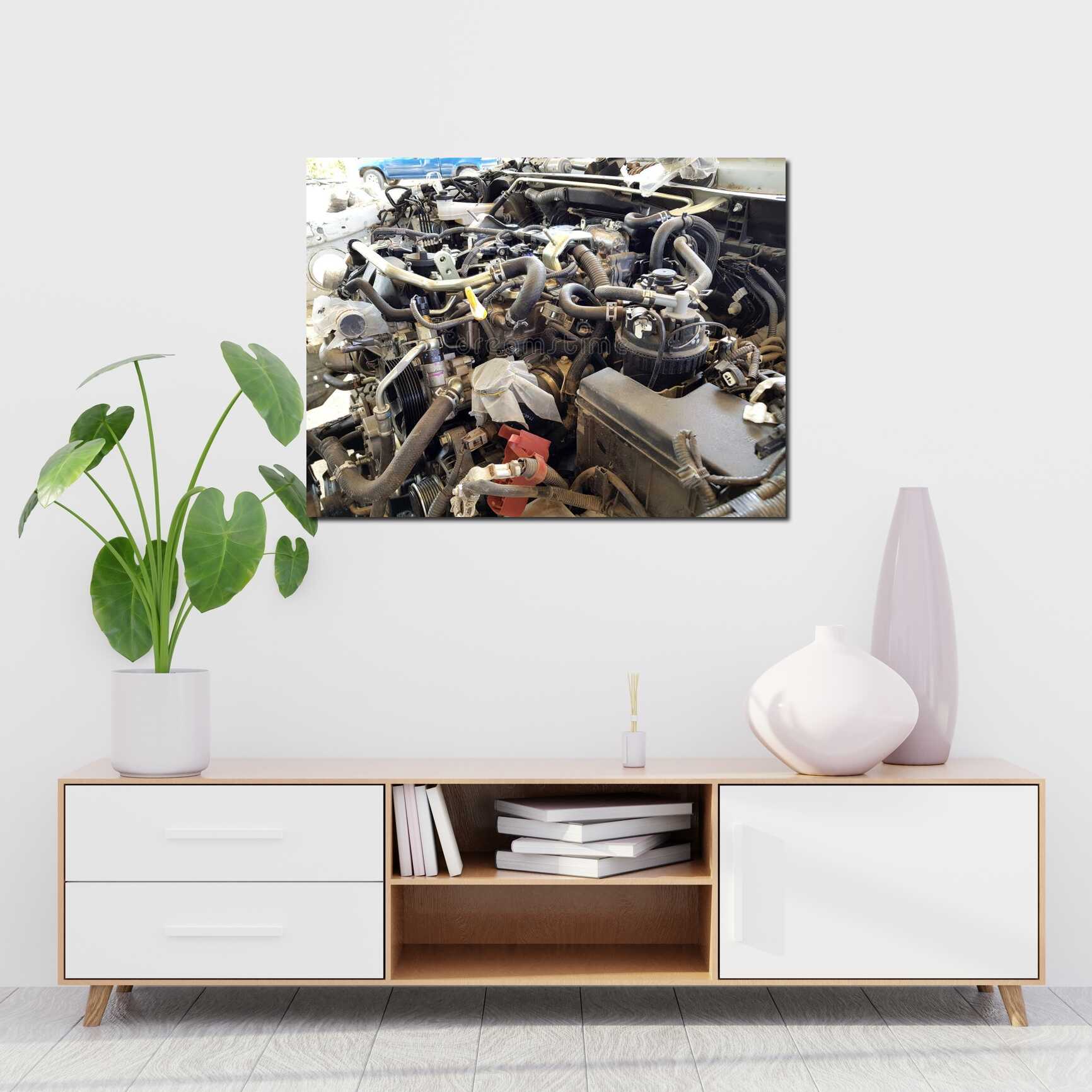 Canvas above sofa for size context