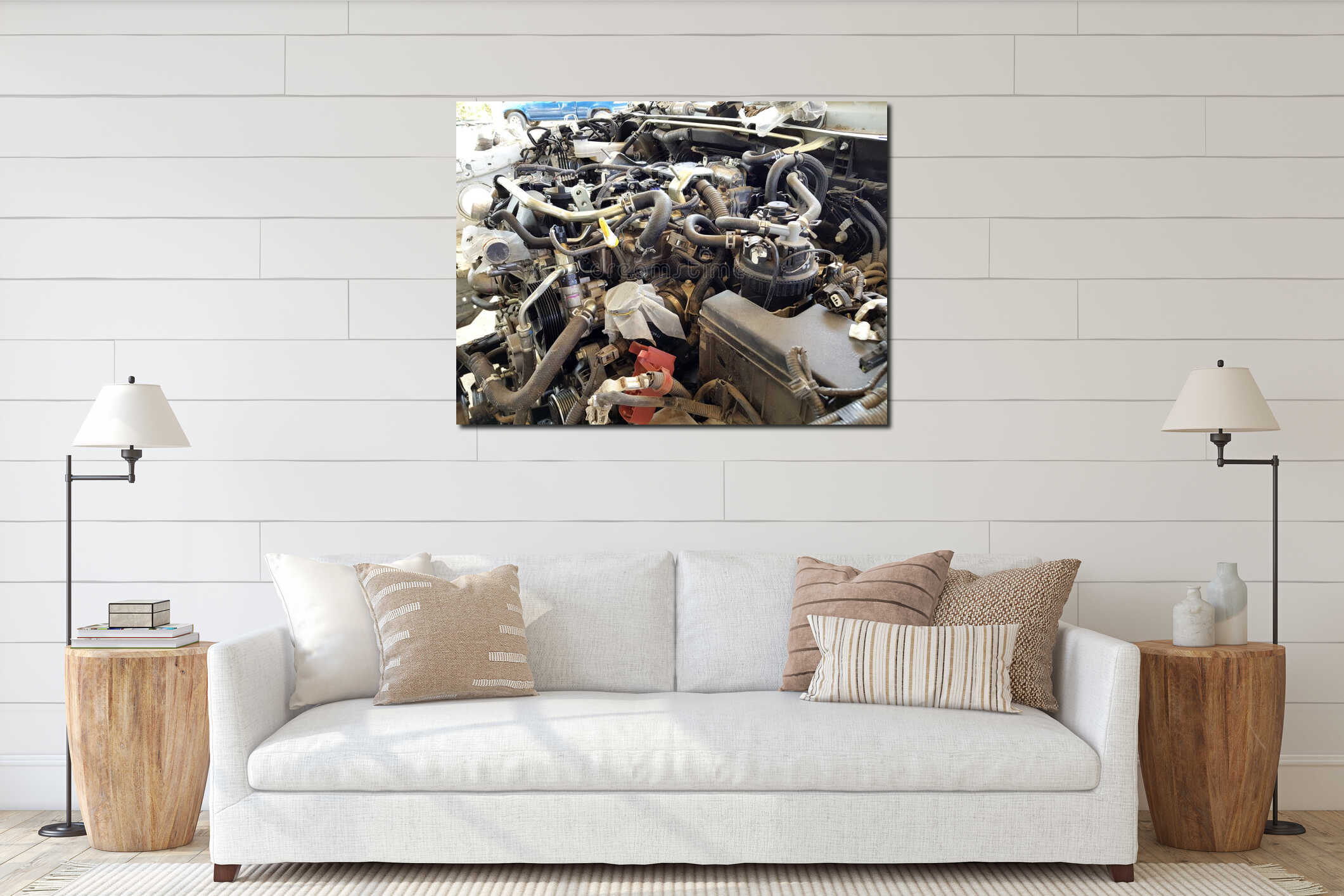 Canvas above sideboard for size context