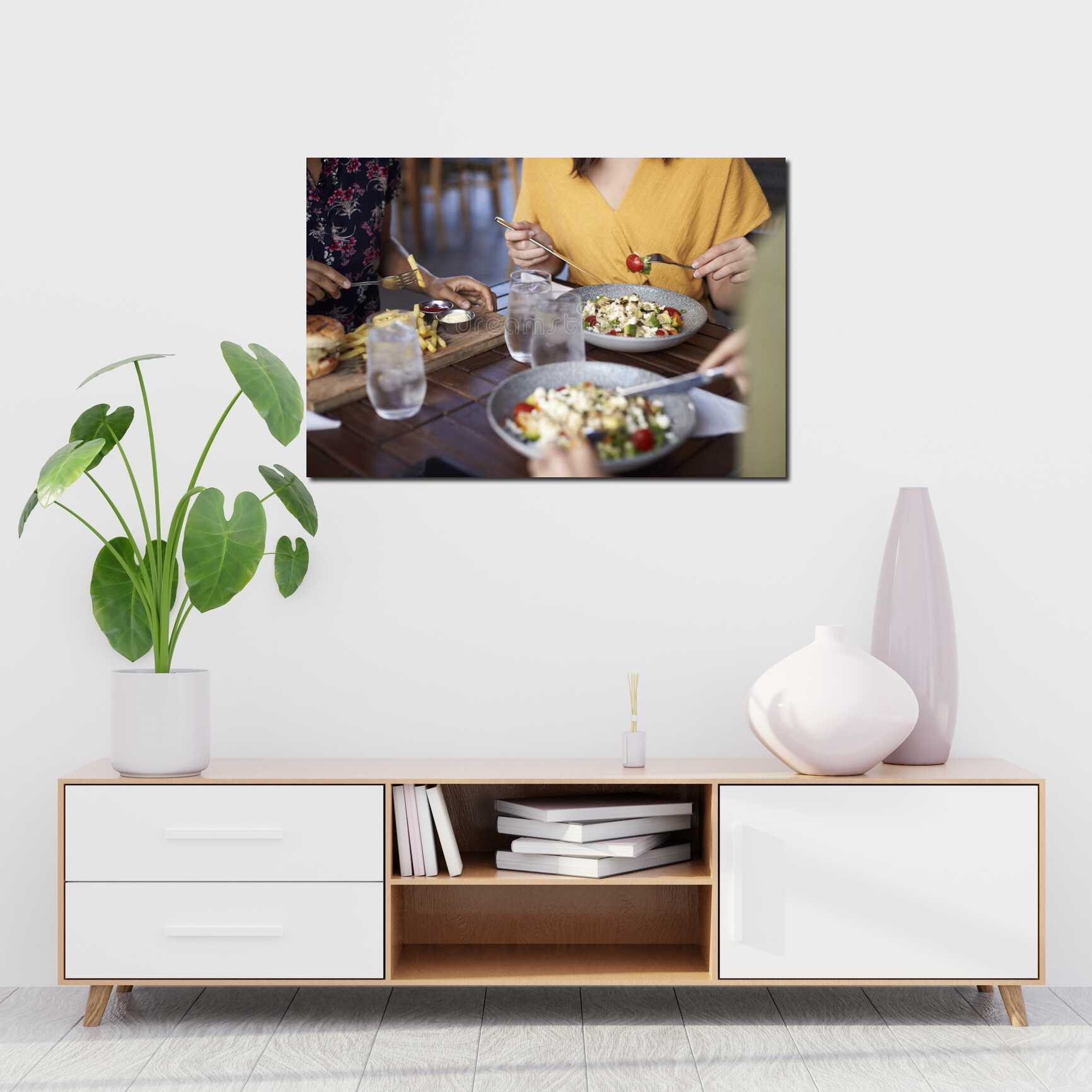 Canvas above sofa for size context