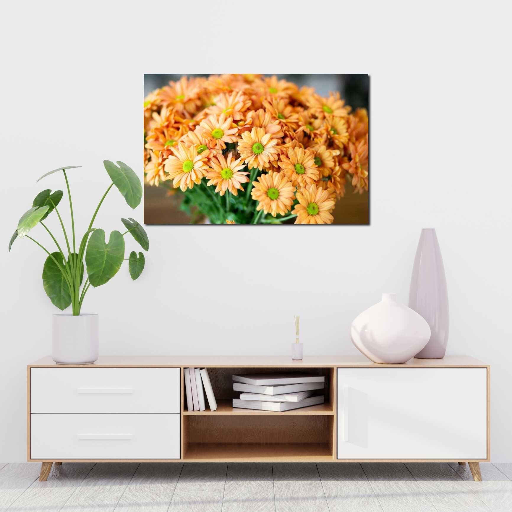 Canvas above sofa for size context