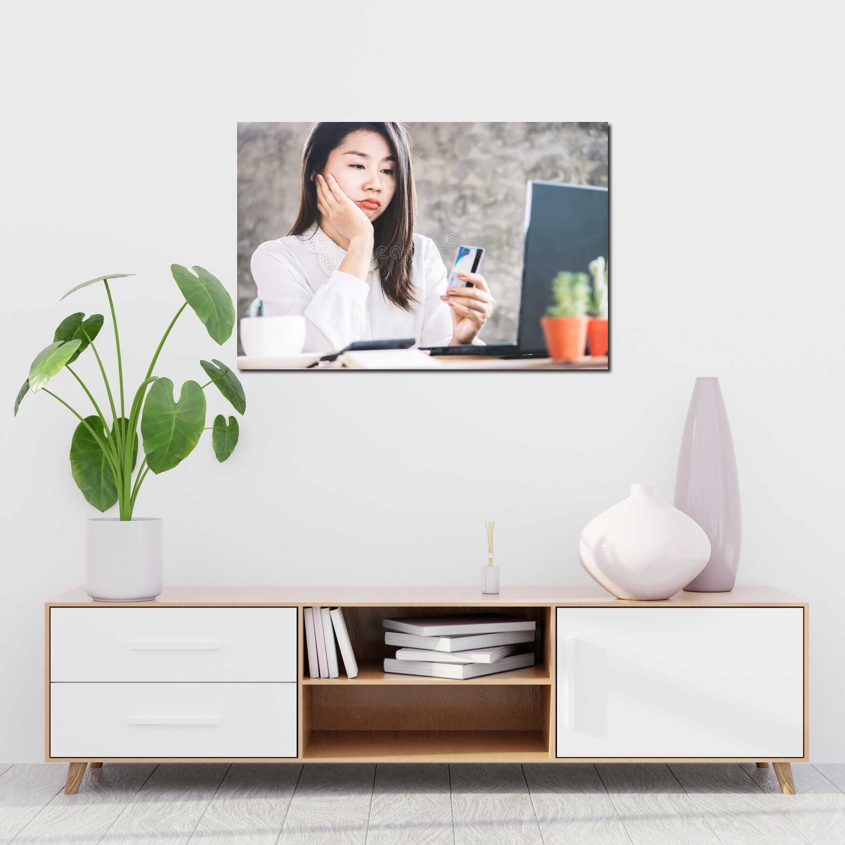 Canvas above sofa for size context