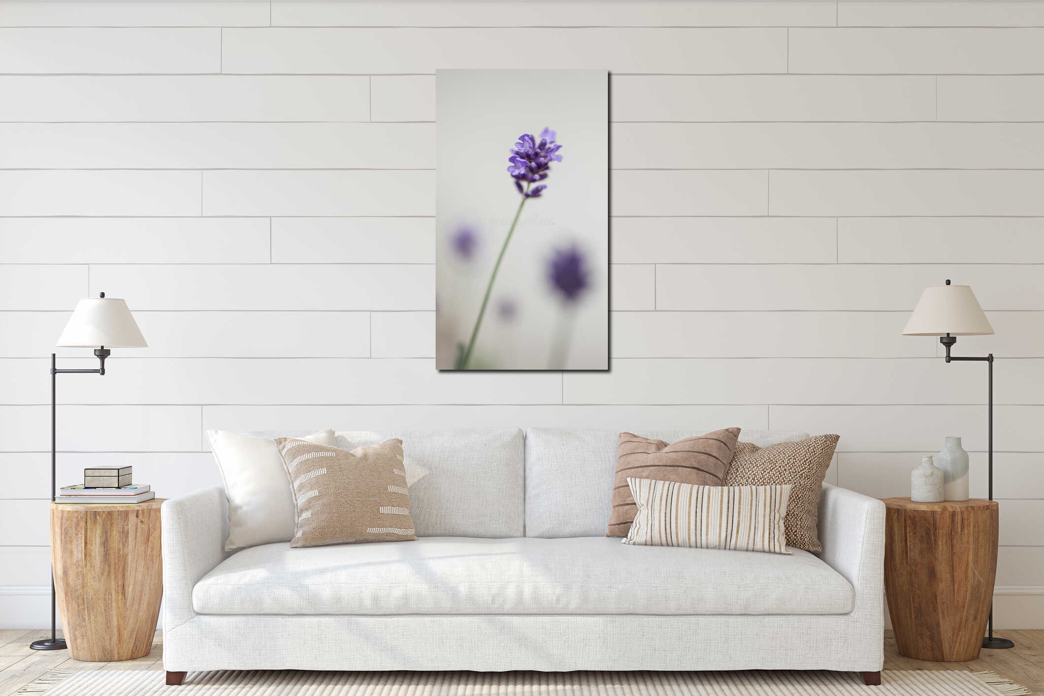 A garden in London, July 2019 - lavender. interior mockup