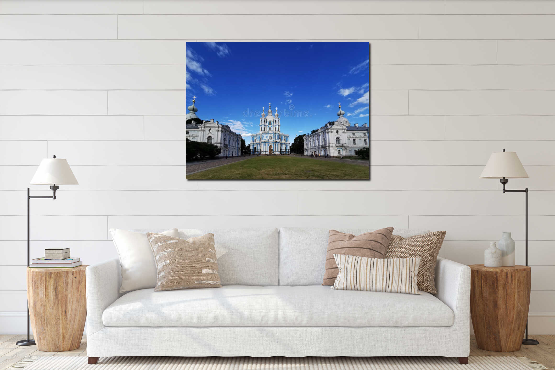 Moscow Cathedral Mosque in the sunny day. Architecture, islam. interior mockup