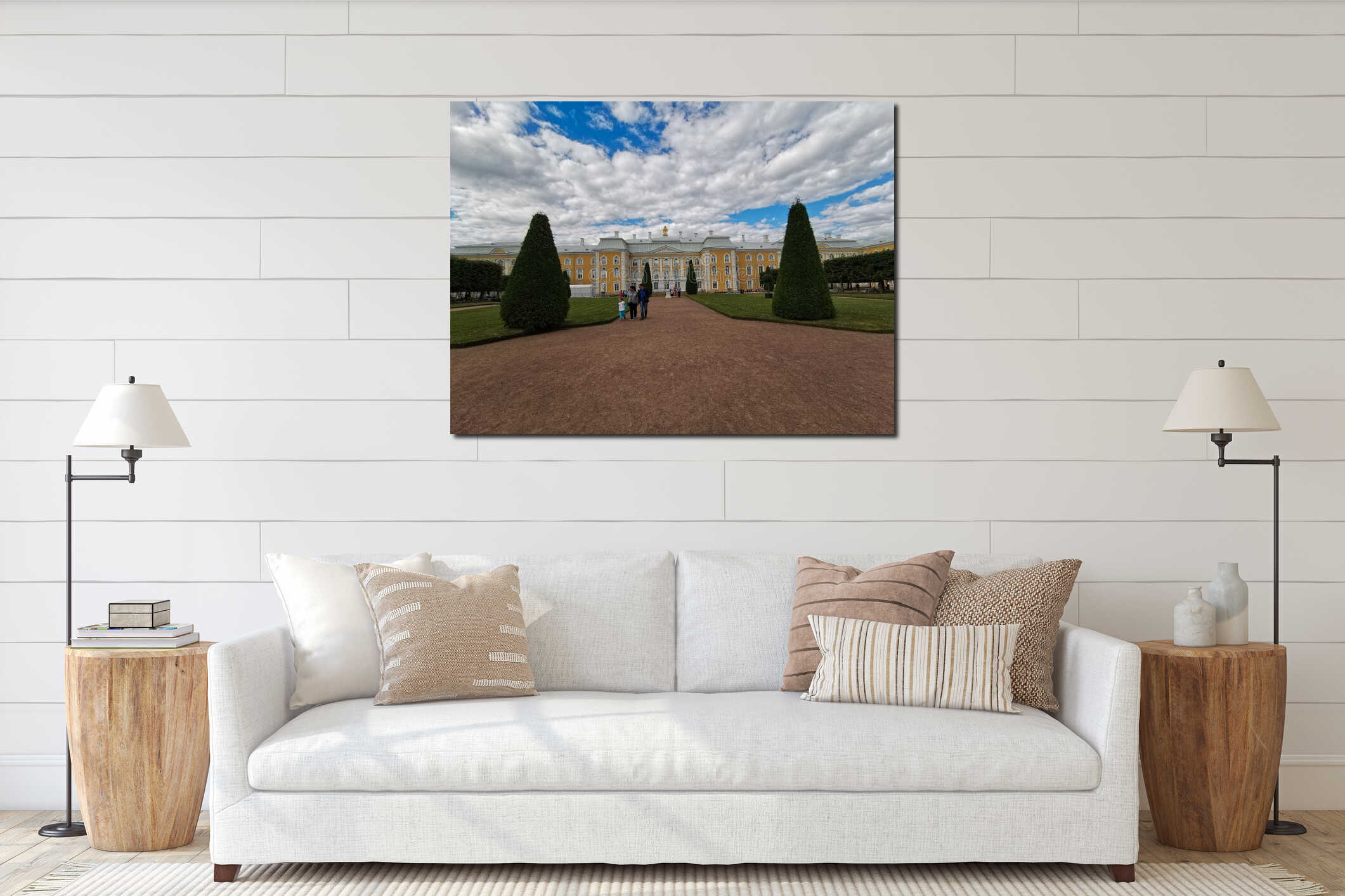 Russia Peterhof Palace at St.Petersburg summer time interior mockup