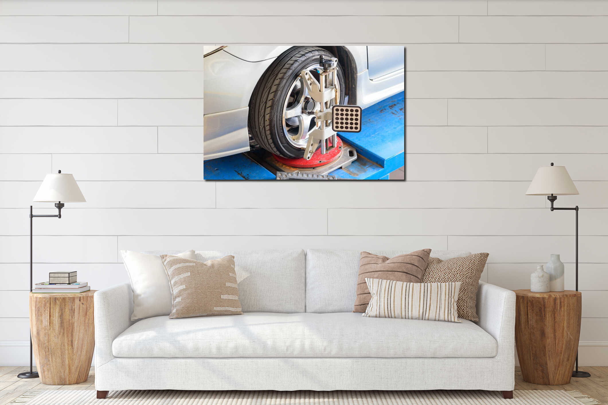 Car Wheel Alignment service interior mockup