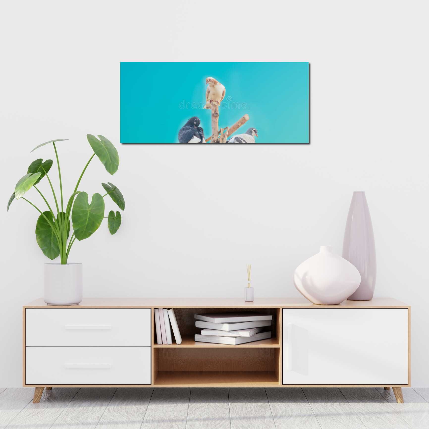 Canvas above sofa for size context