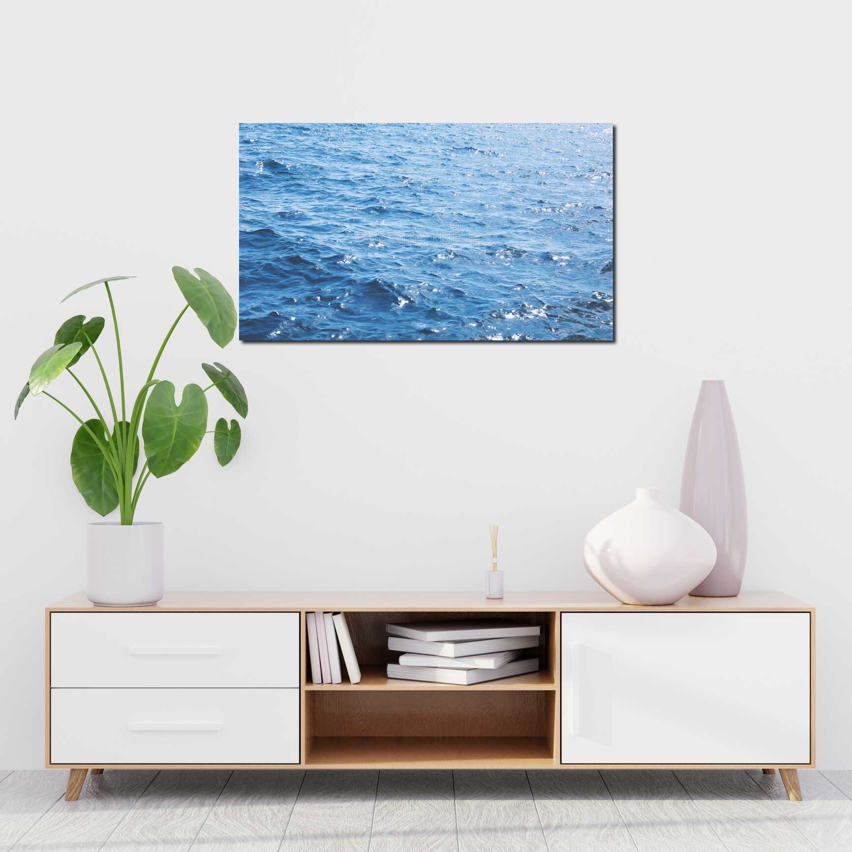 Canvas above sofa for size context