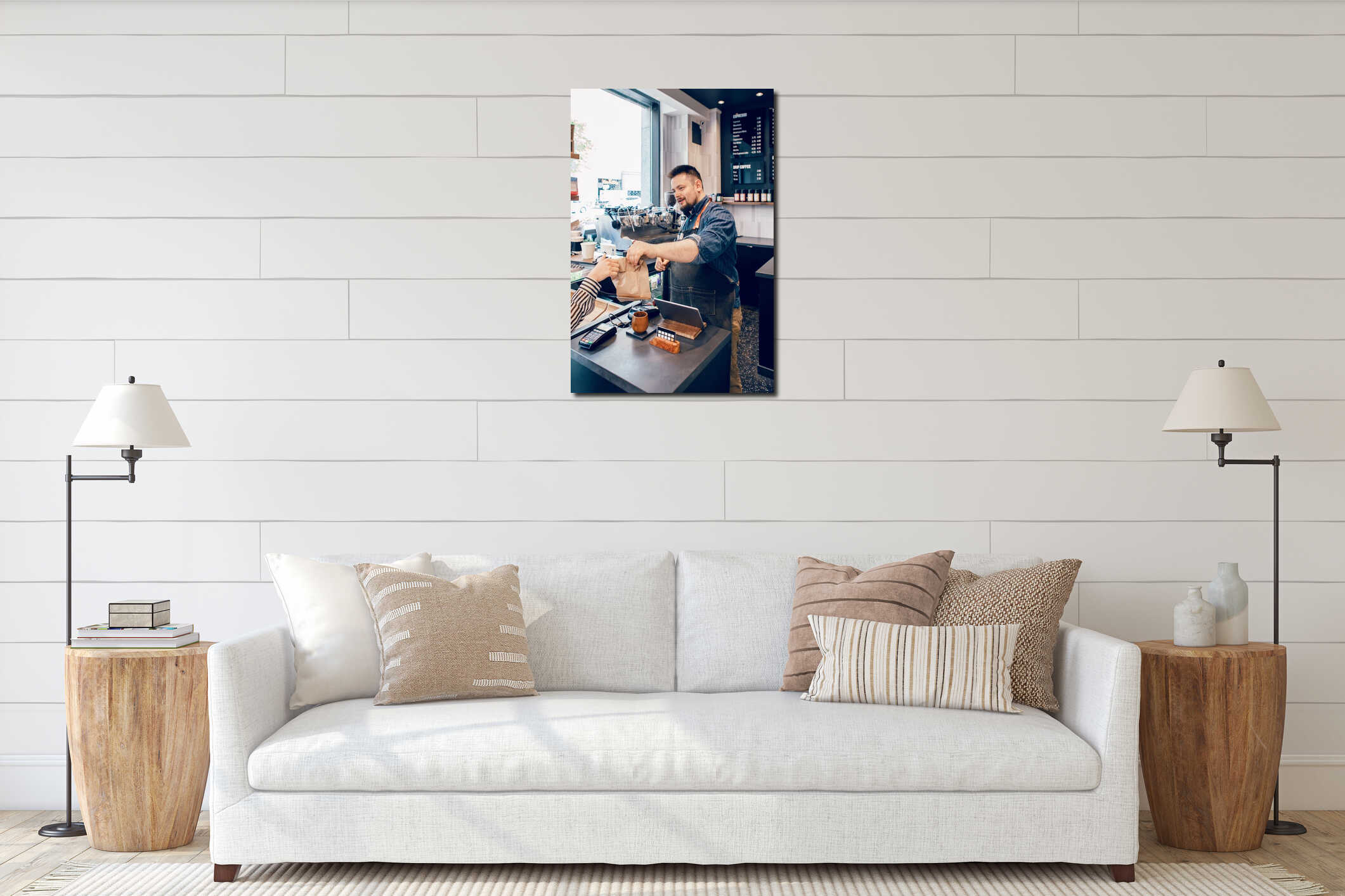 Canvas above sideboard for size context