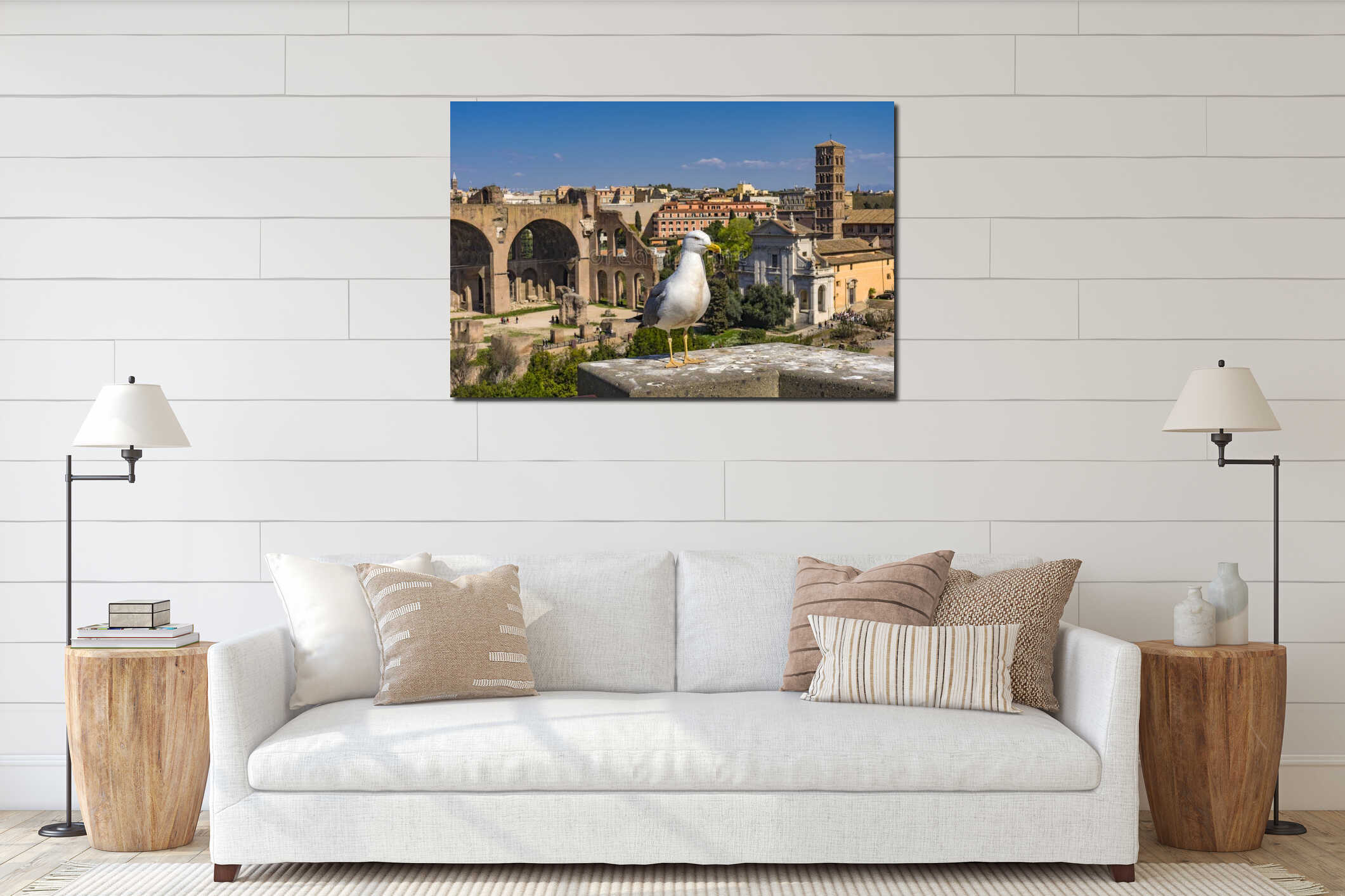 Seagull Ancient Forum Basilica Constantine Rome Italy interior mockup