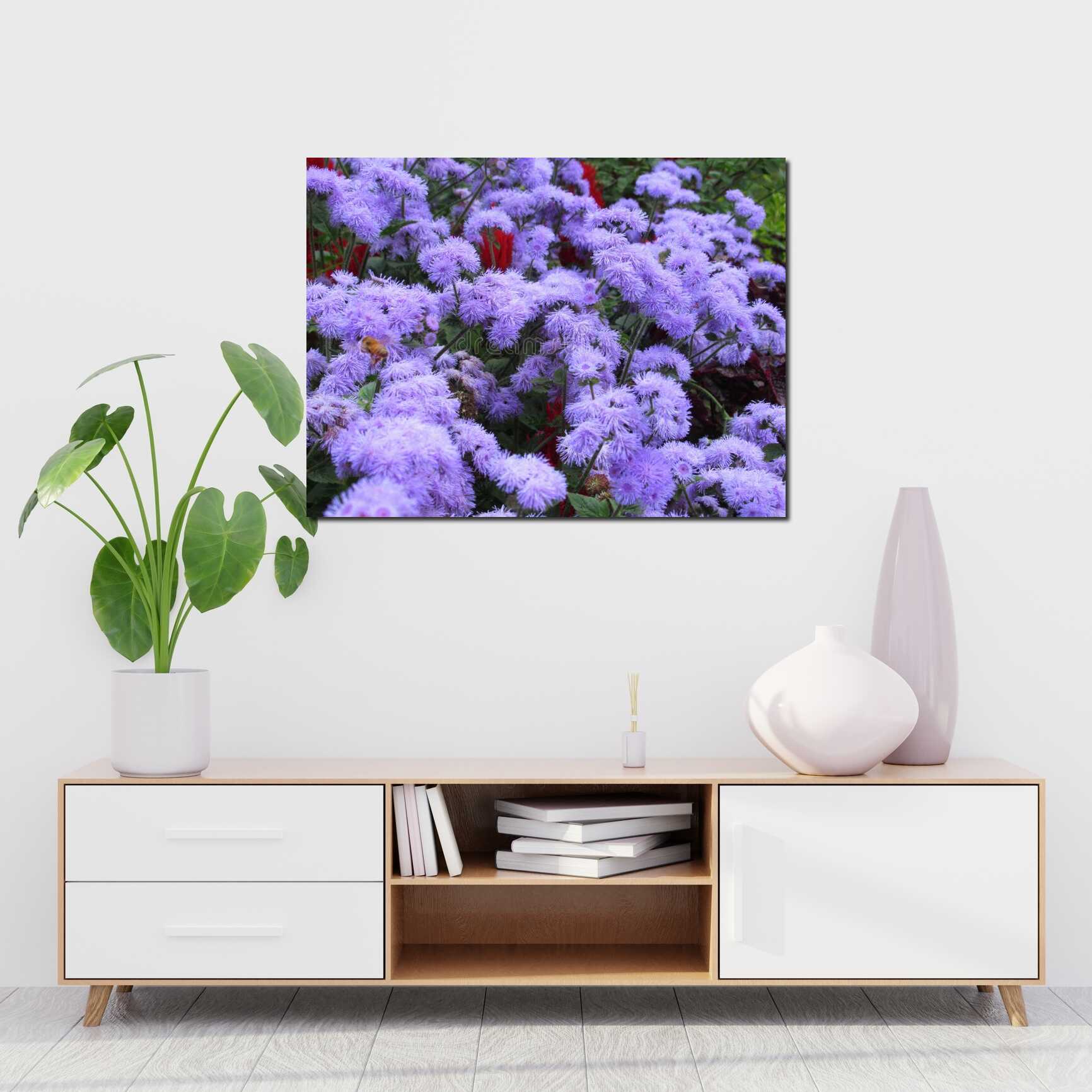 Canvas above sofa for size context