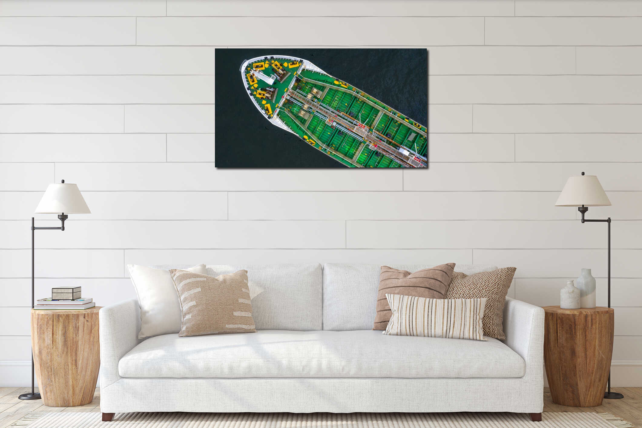 Ship tanker gas LPG, Aerial view Liquefied Petroleum Gas LPG tanker, Tanker ship logistic and transportation business oil and interior mockup