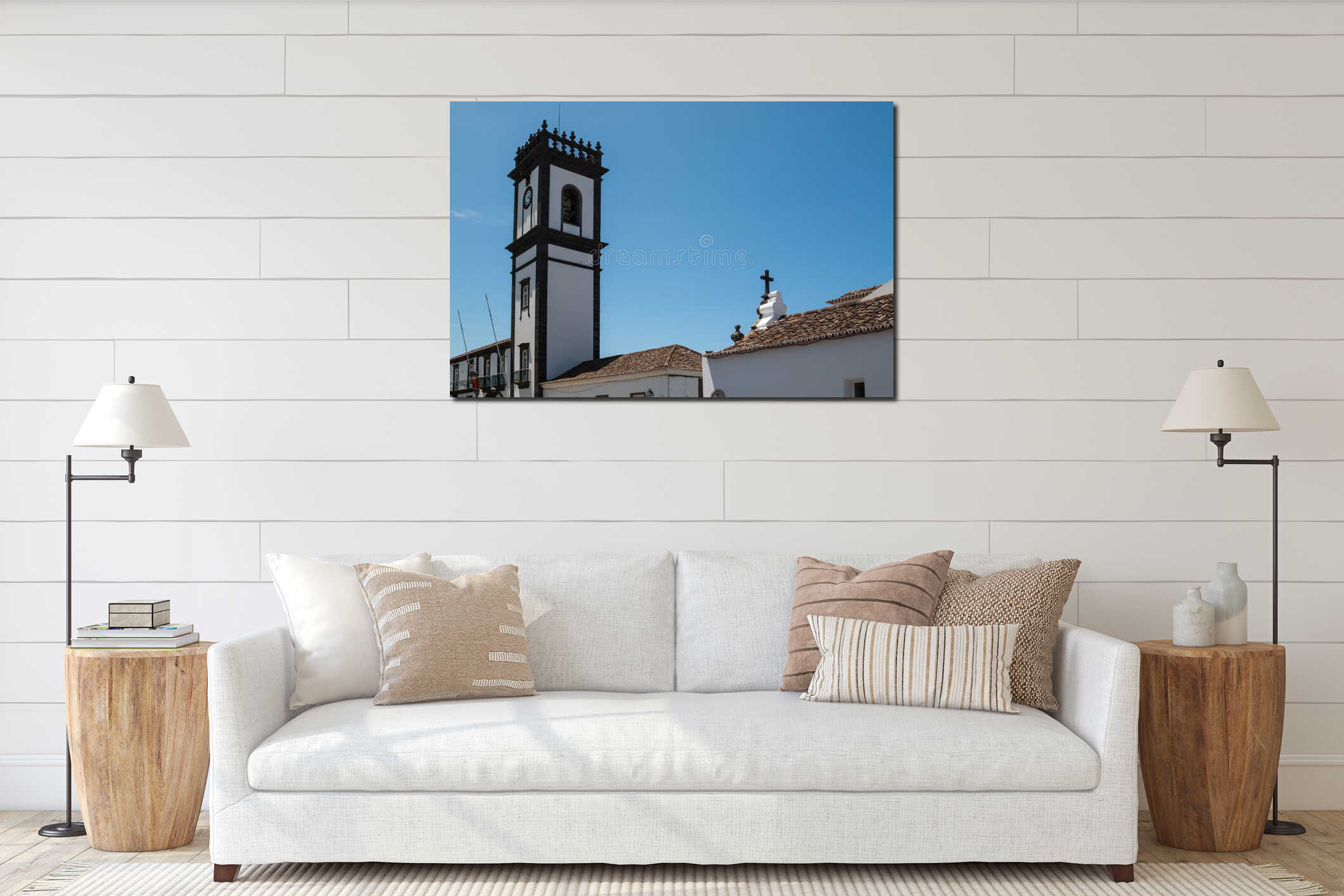 Tower of the City hall, Ribeira Grande, Azores interior mockup
