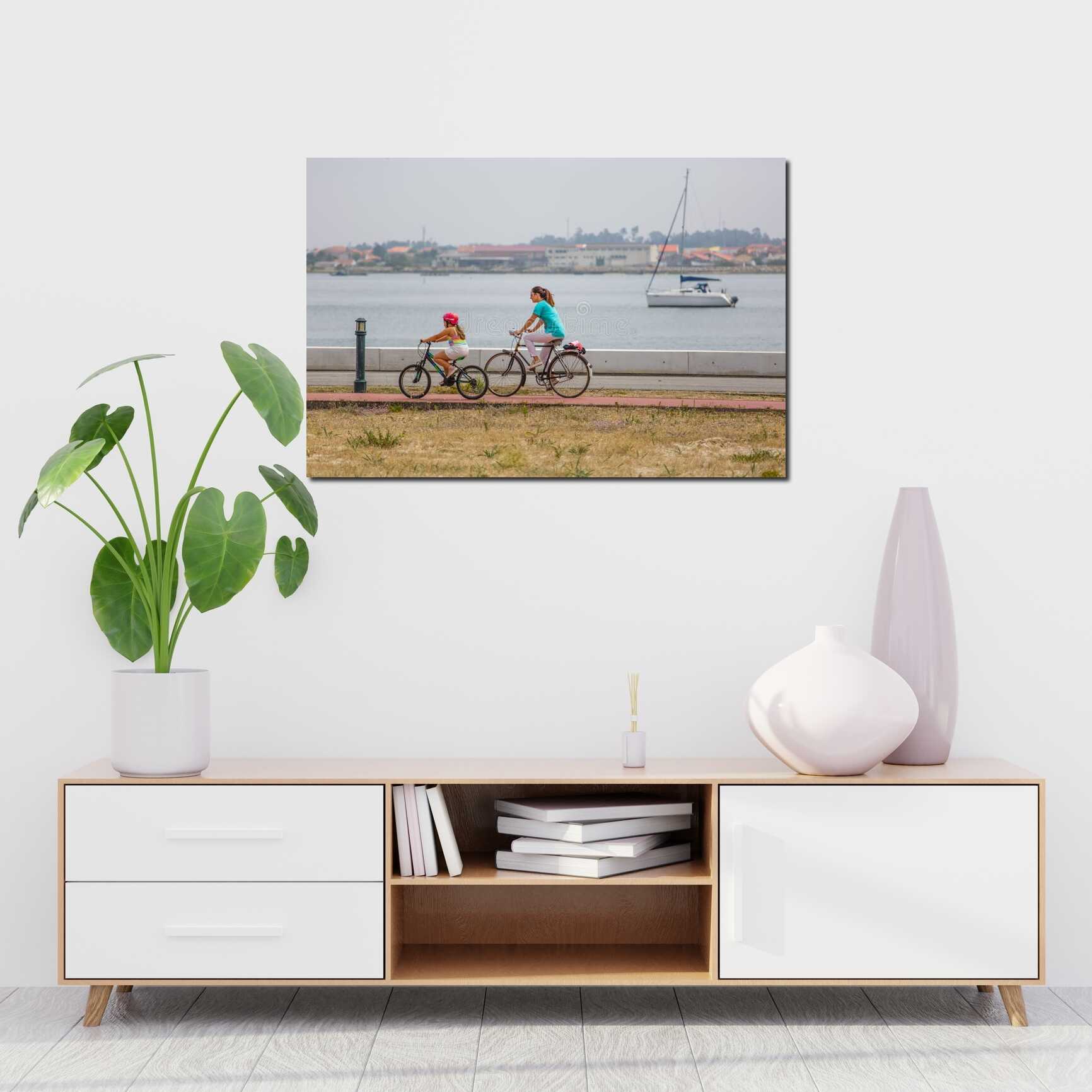 Canvas above sofa for size context