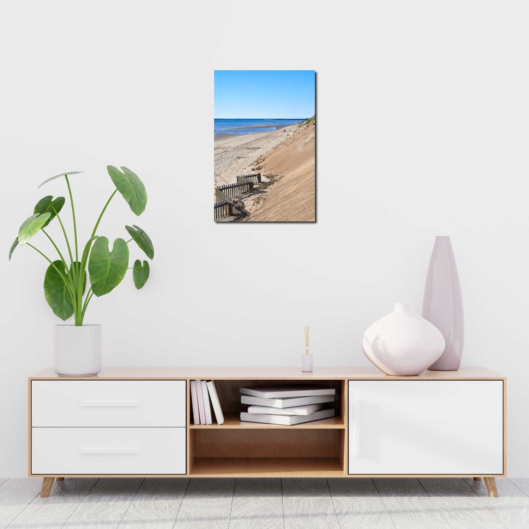 Canvas above sofa for size context