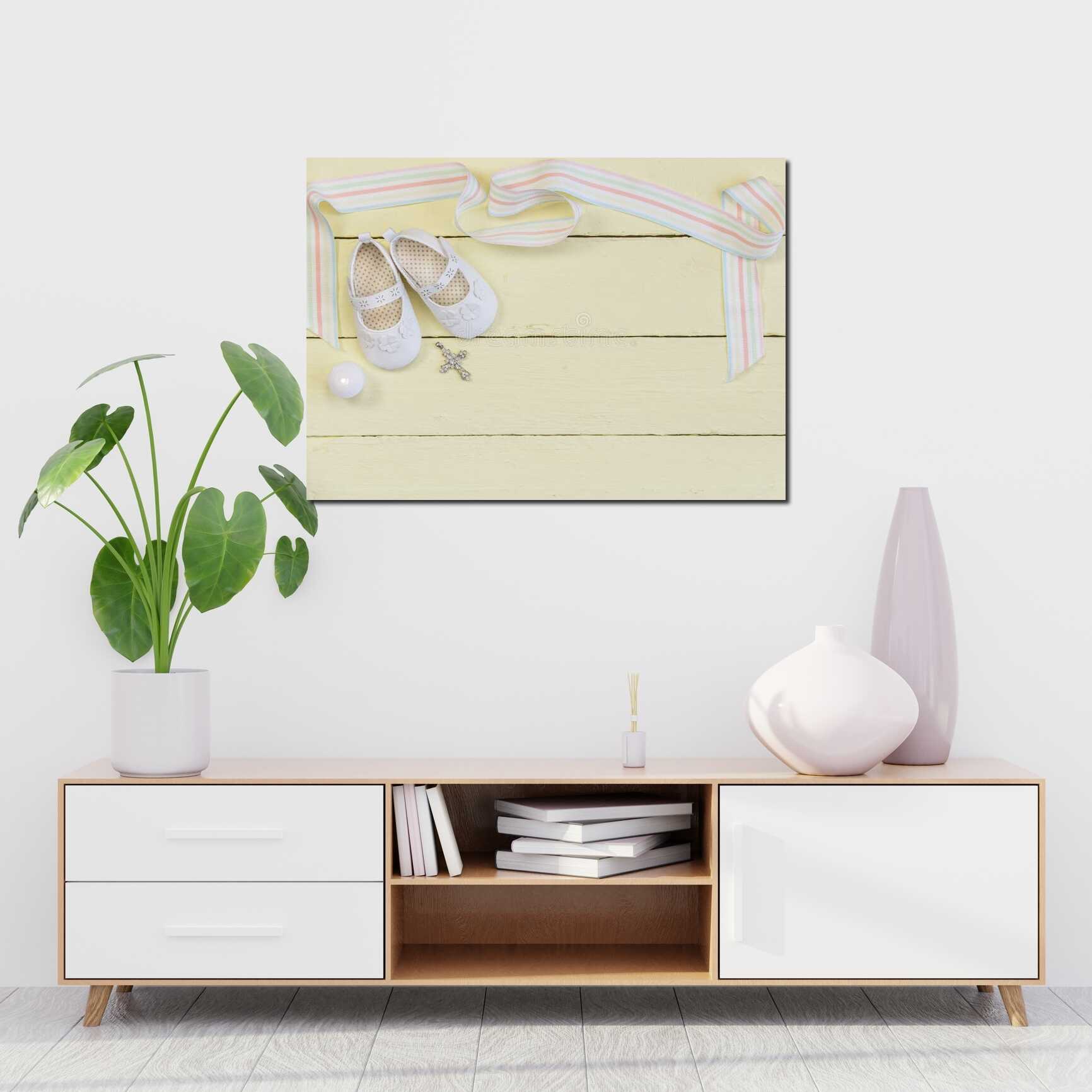 Canvas above sofa for size context