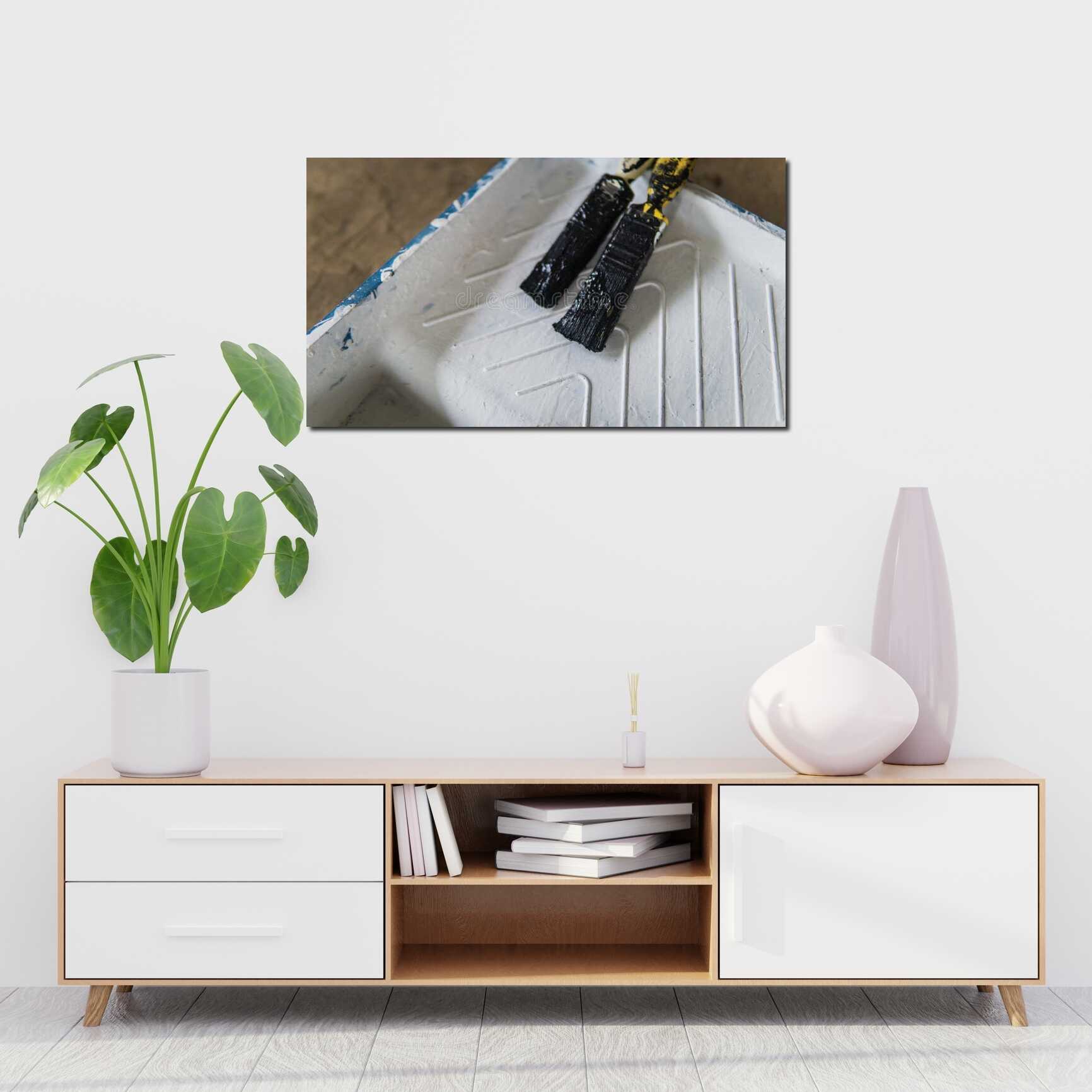 Canvas above sofa for size context