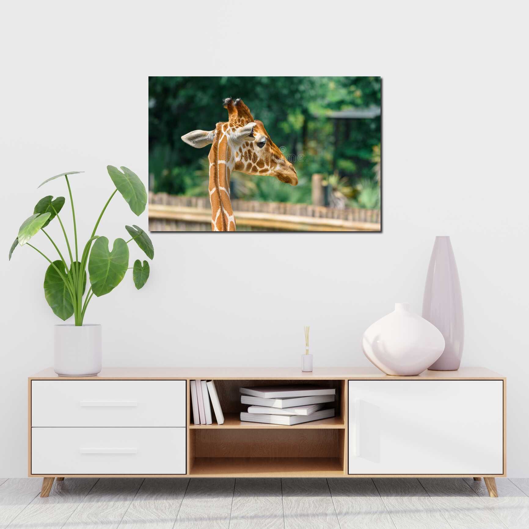 Canvas above sofa for size context