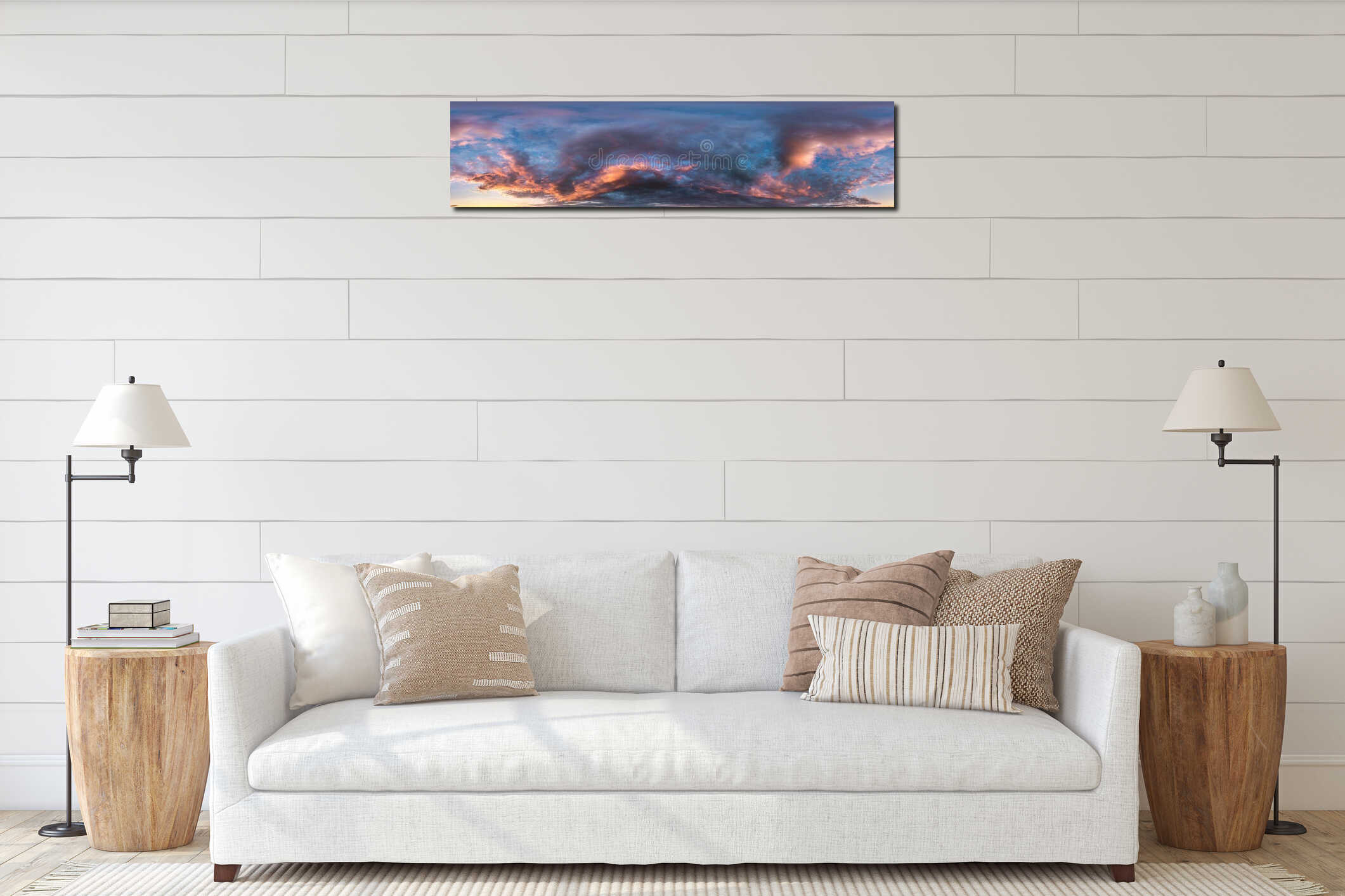 Seamless cloudy blue sky hdri panorama 360 degrees angle view with zenith and beautiful clouds for use in 3d graphics as sky dome interior mockup