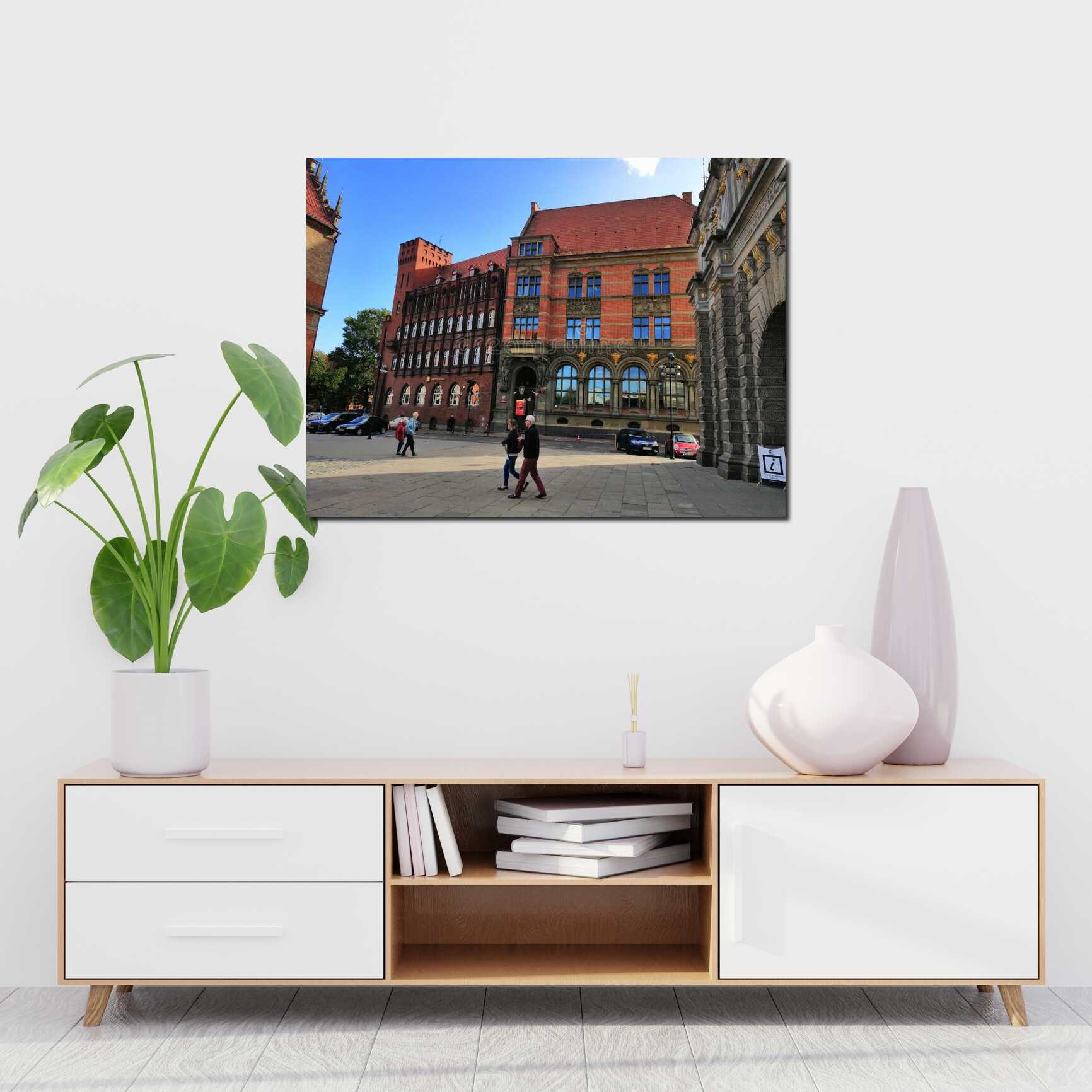 Canvas above sofa for size context