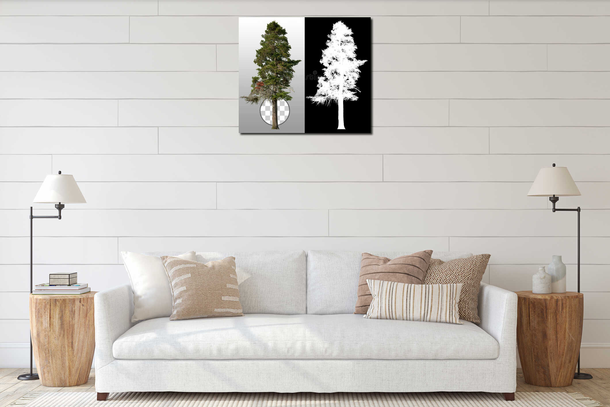 Canvas above sideboard for size context