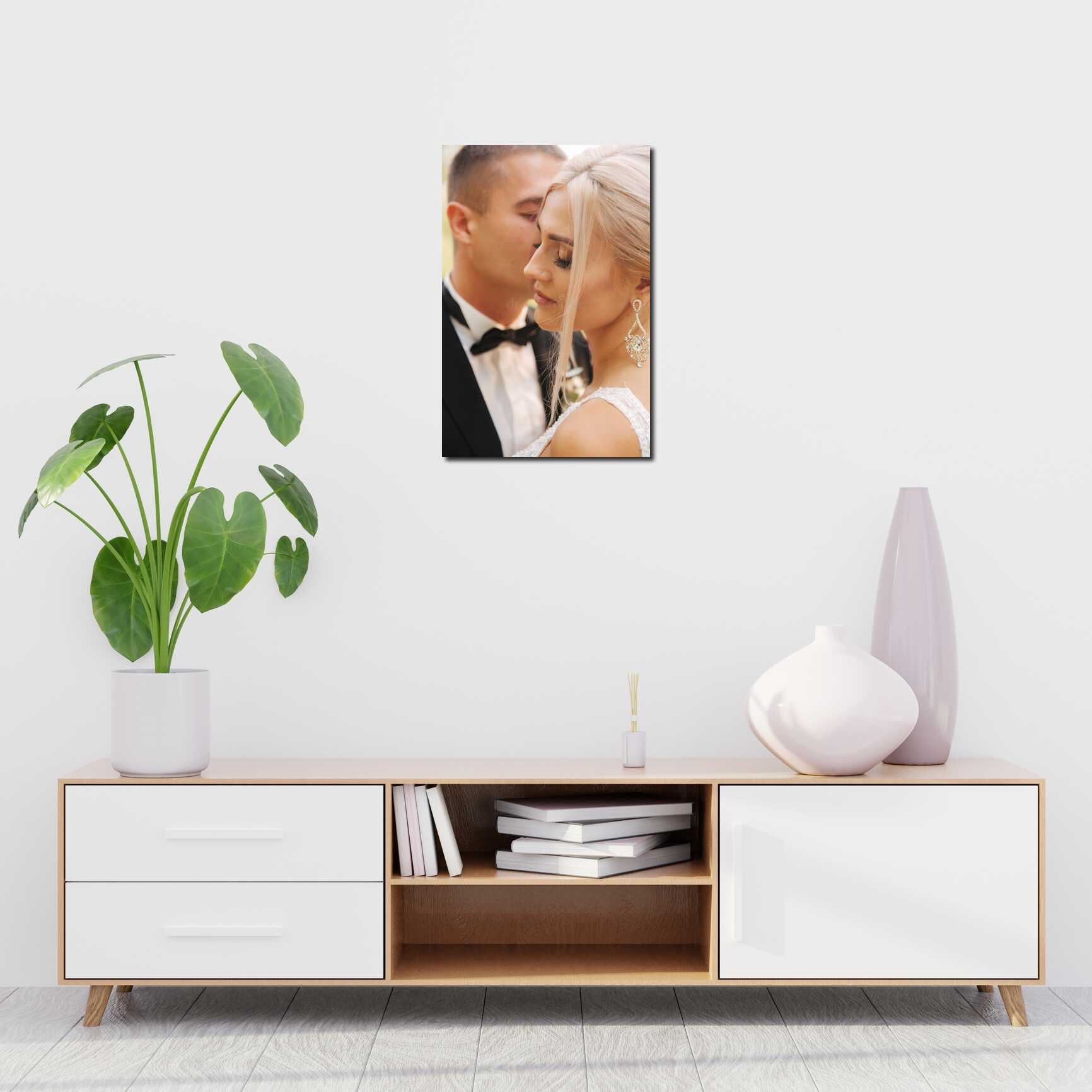 Canvas above sofa for size context