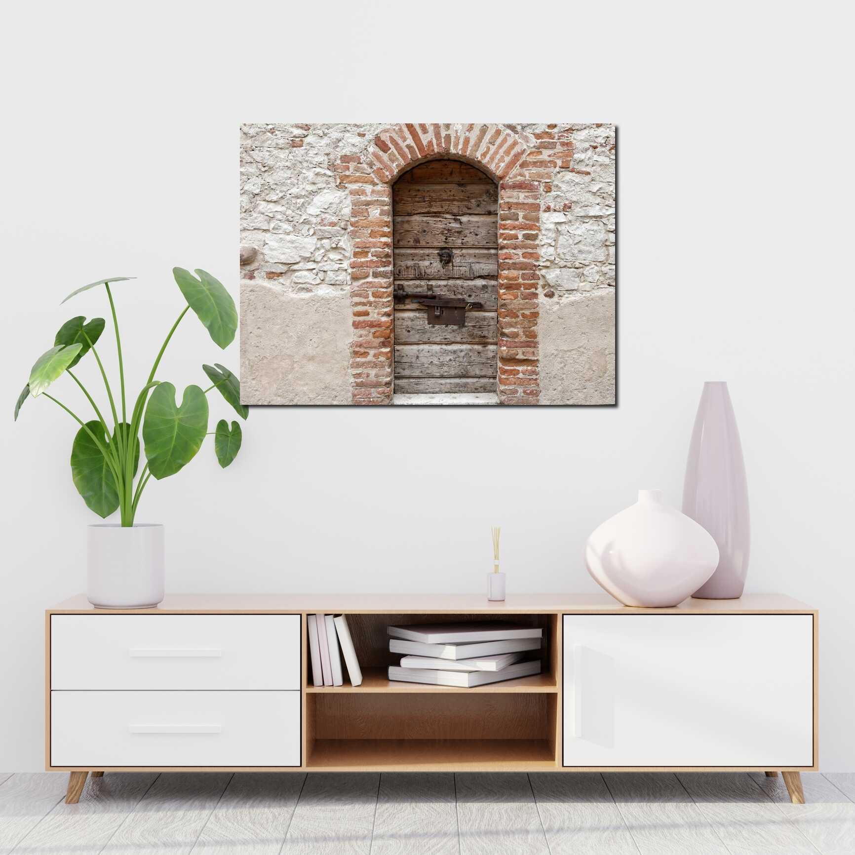 Canvas above sofa for size context