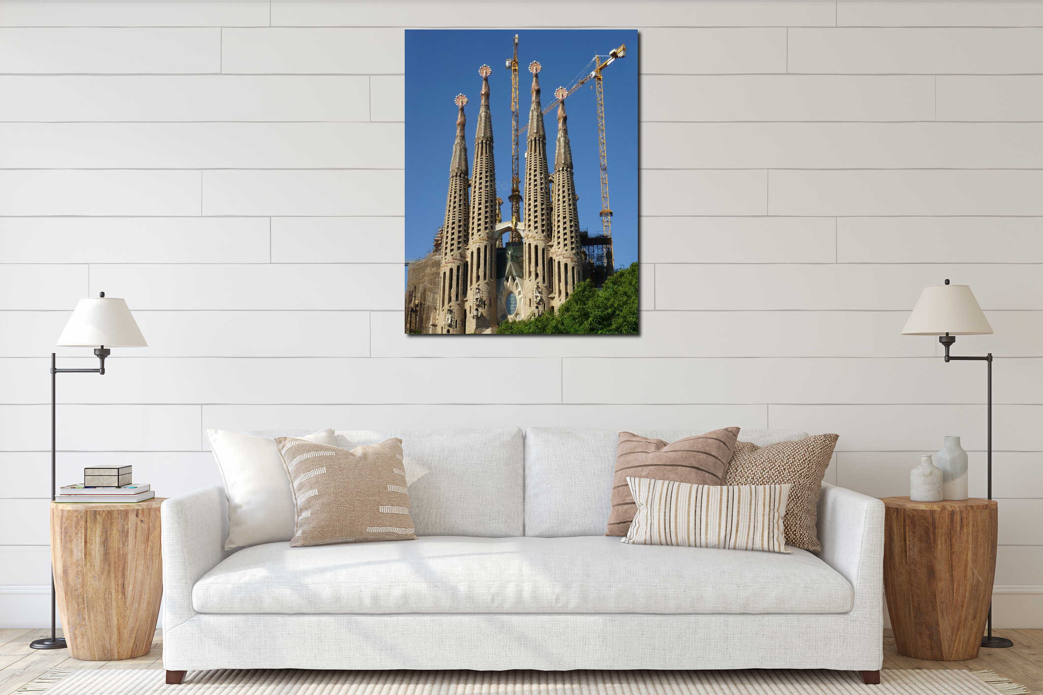 Sagrada Familia Barcelona Front View interior mockup