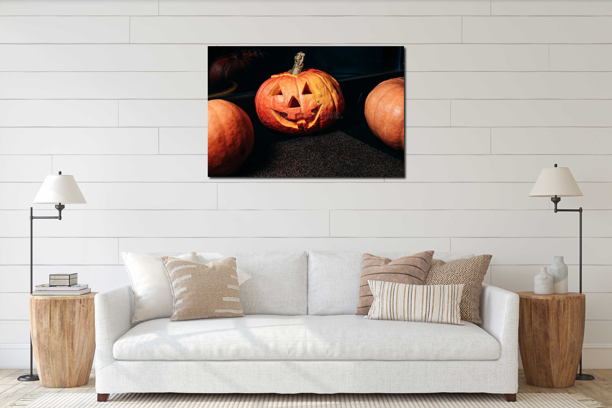 Canvas above sideboard for size context