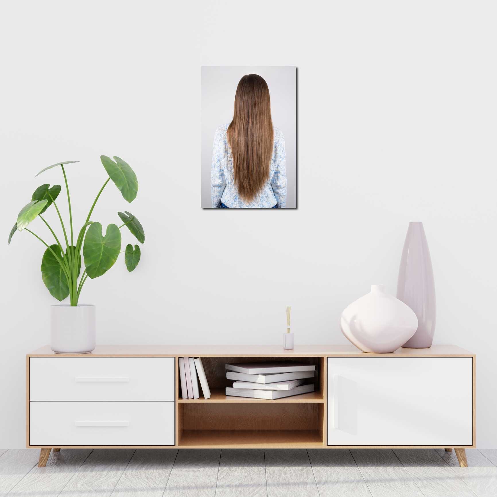 Canvas above sofa for size context