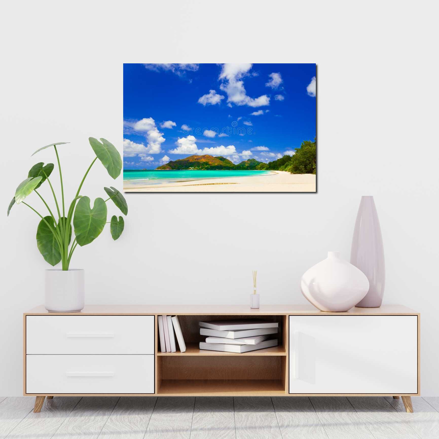 Canvas above sofa for size context