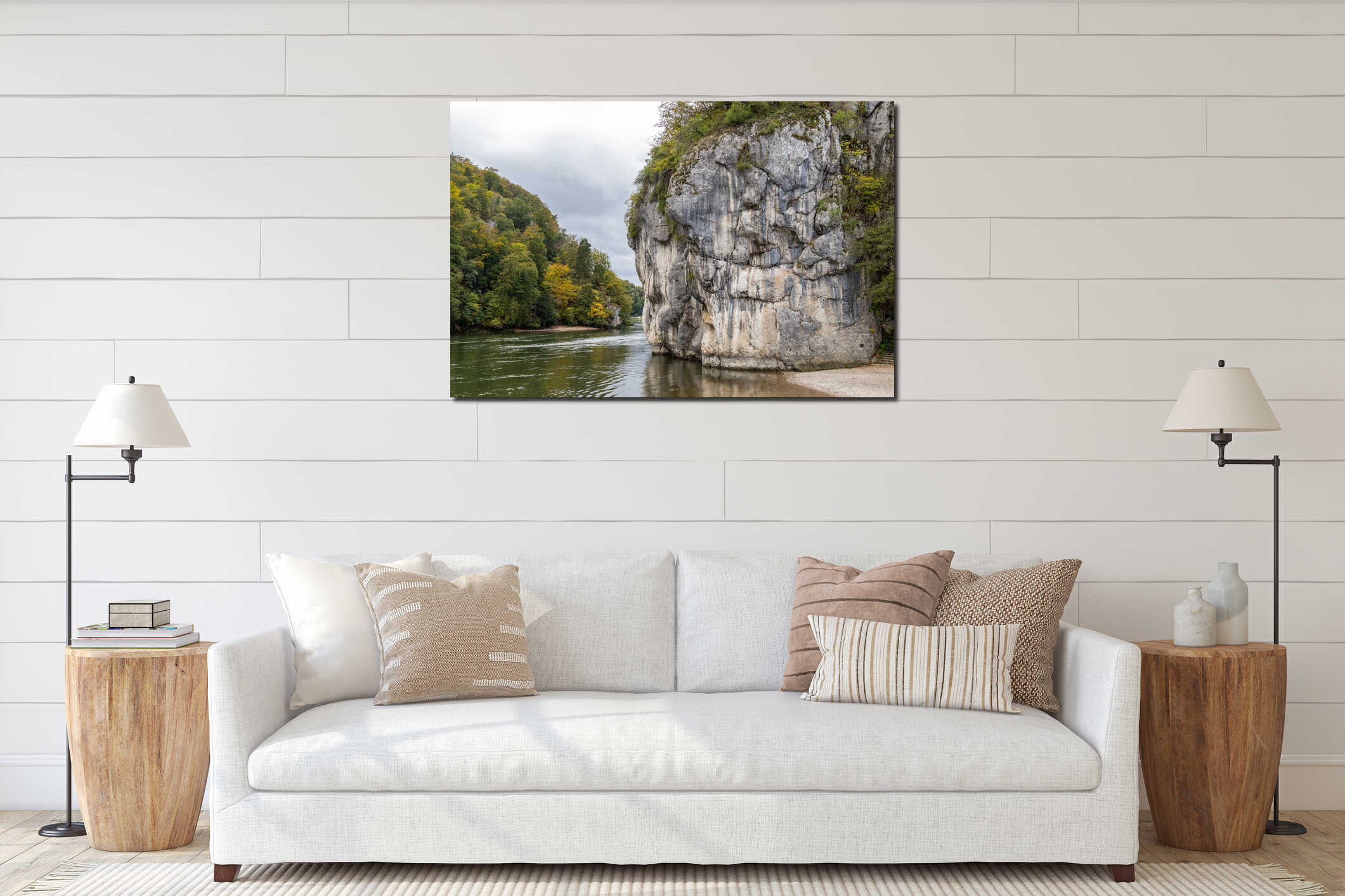 Danube valley at Danube breakthrough near Kelheim, Bavaria, Germany interior mockup