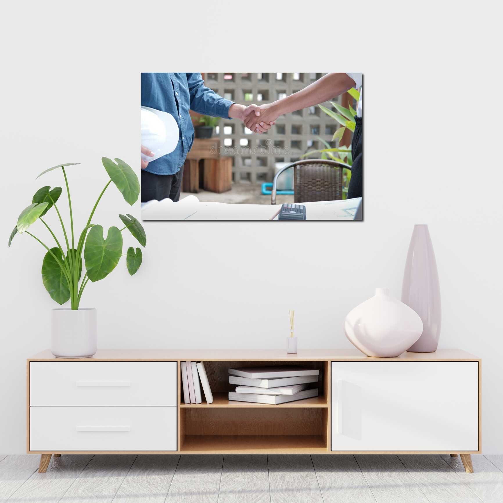 Canvas above sofa for size context