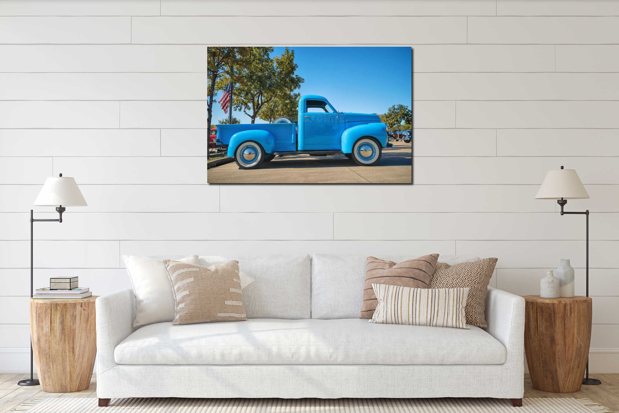 Vintage Studebaker pickup truck classic car interior mockup