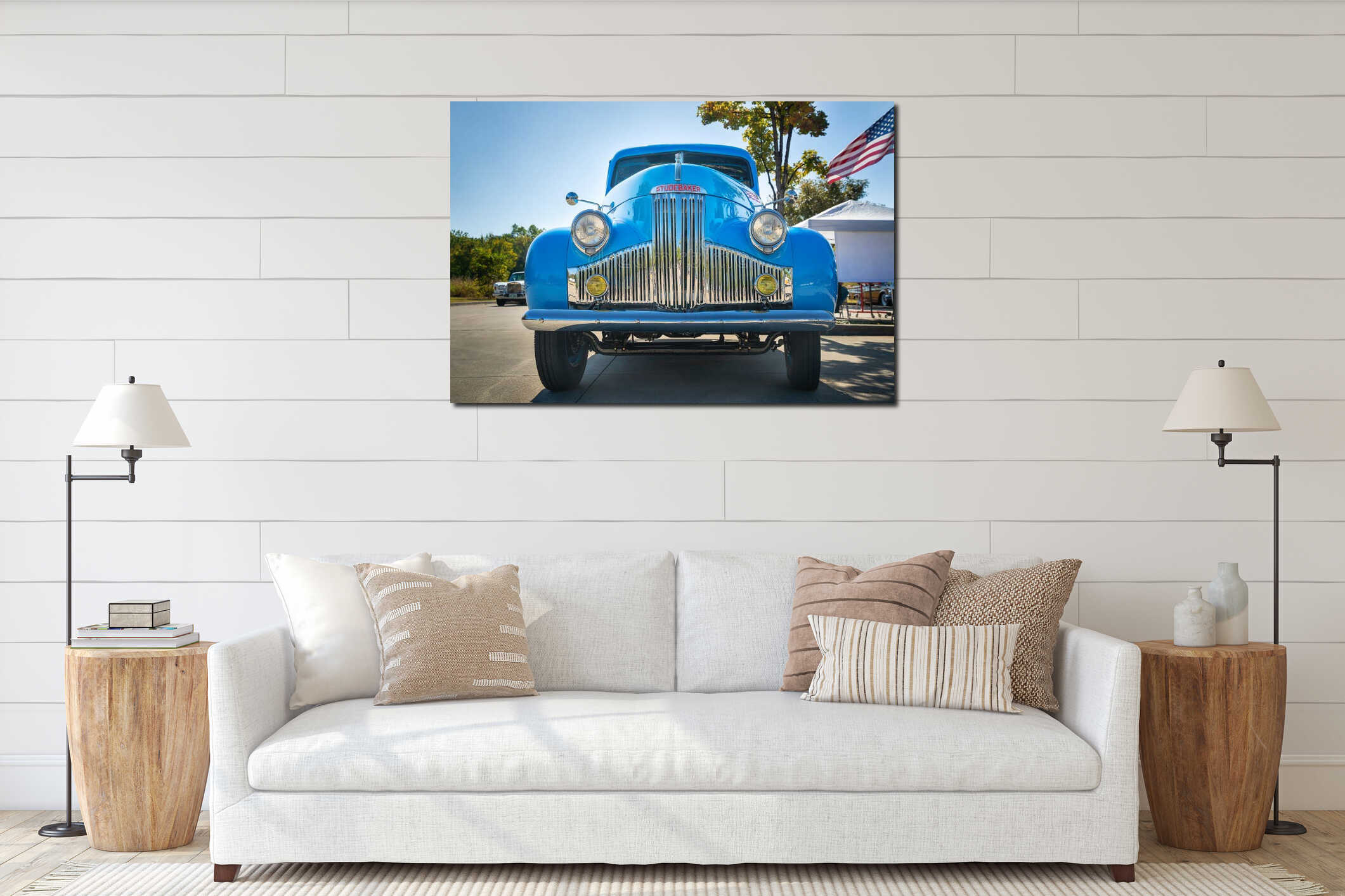 Vintage Studebaker pickup truck classic car interior mockup