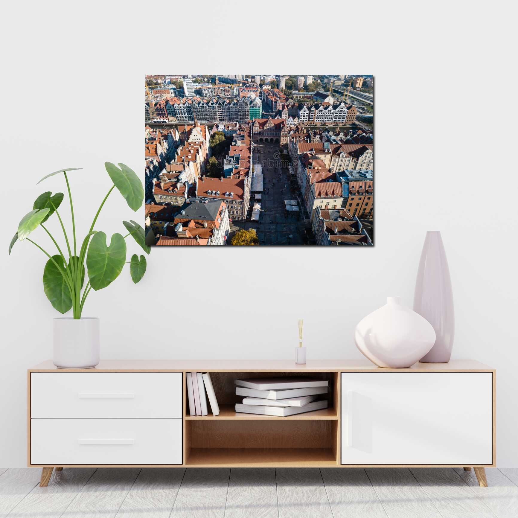 Canvas above sofa for size context