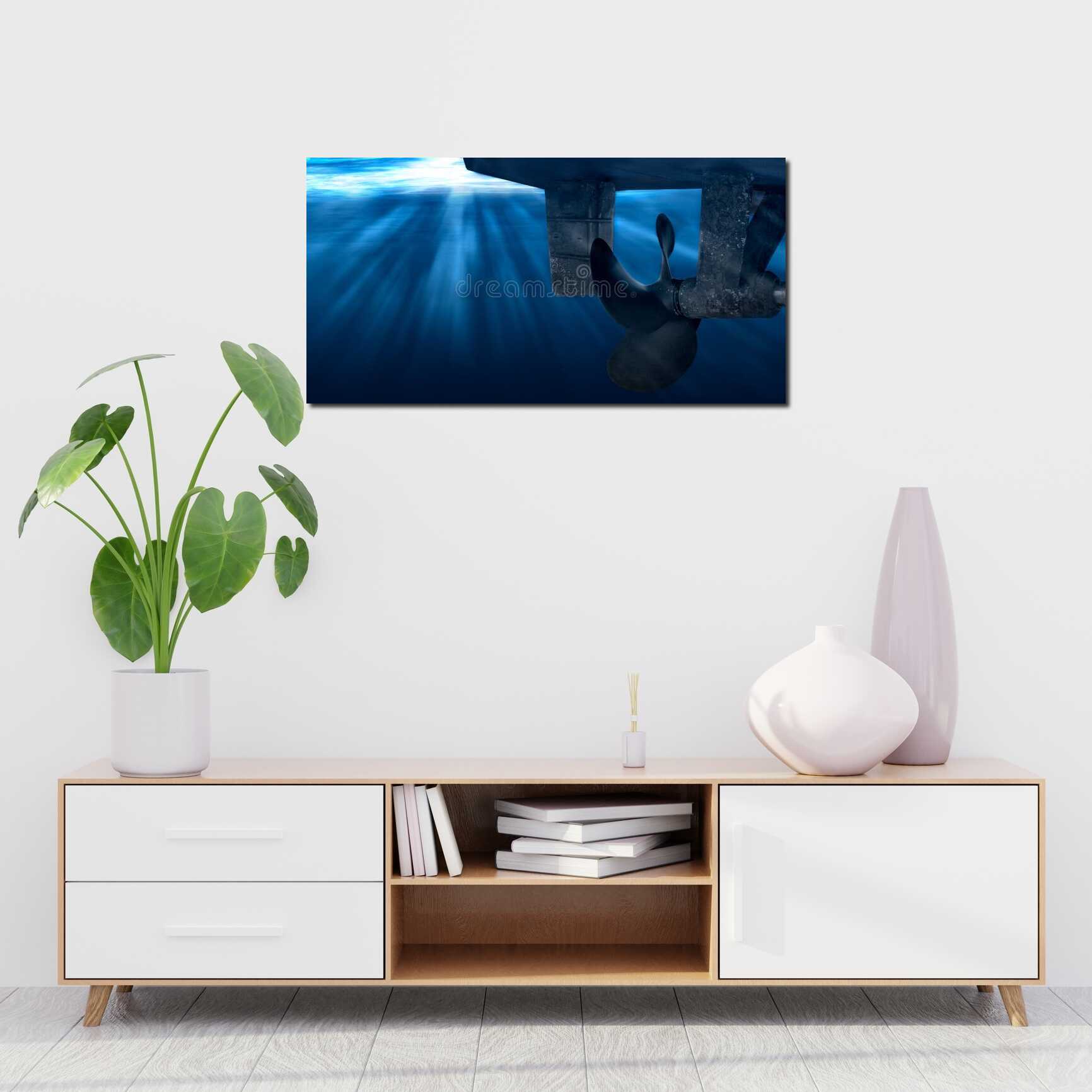 Canvas above sofa for size context