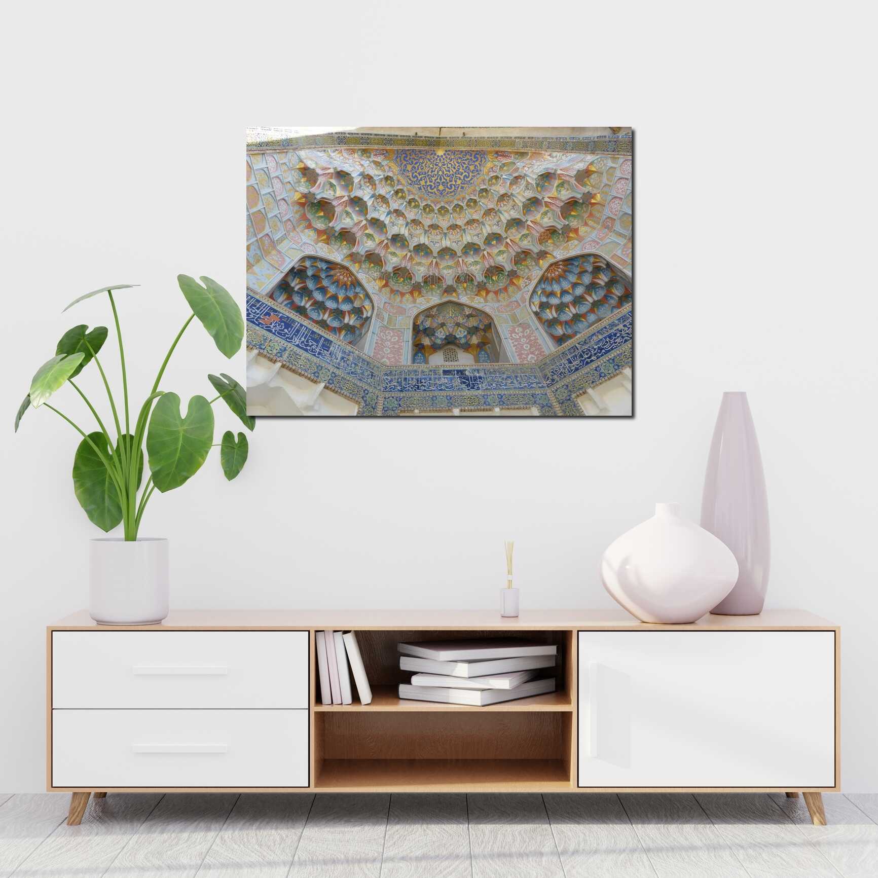 Canvas above sofa for size context