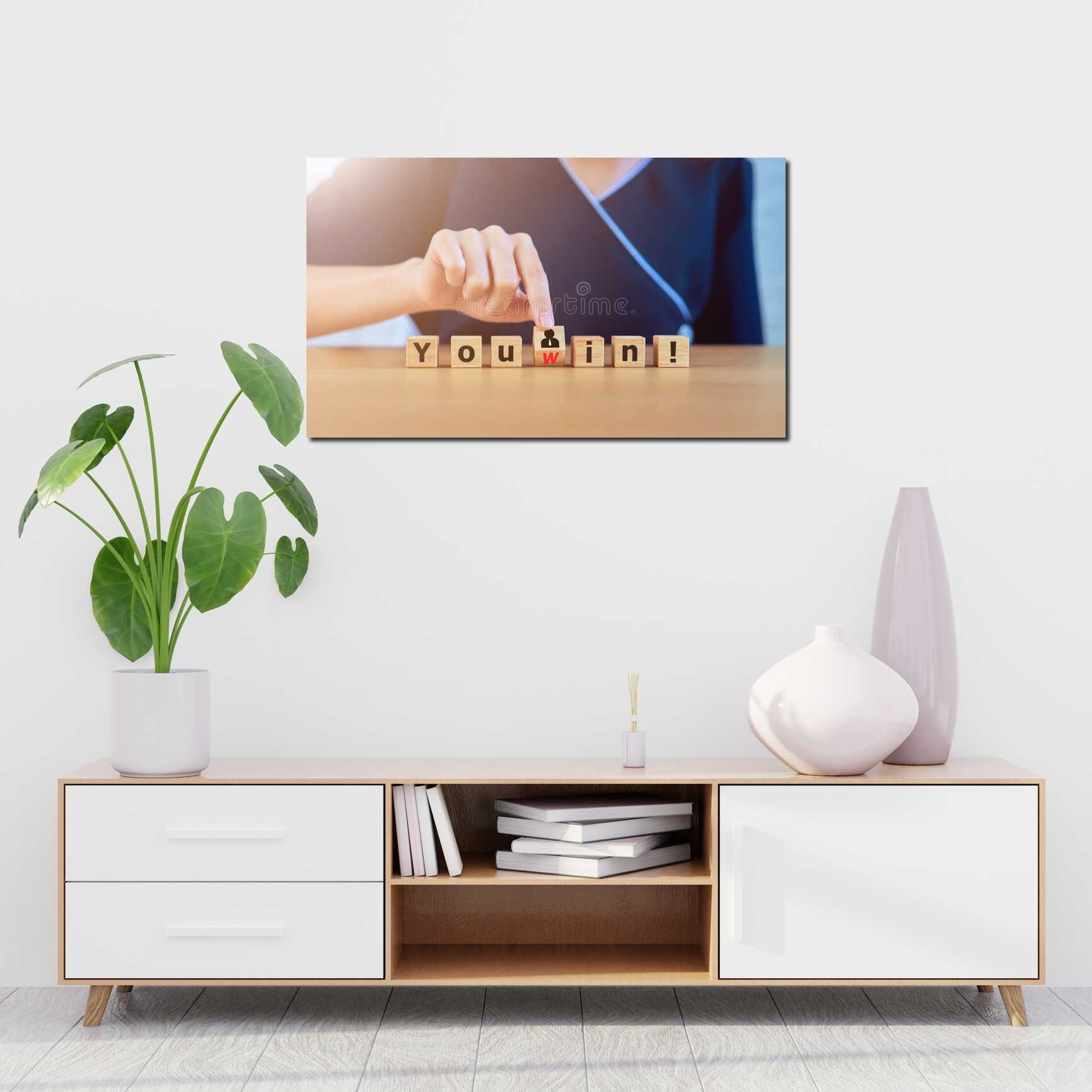 Canvas above sofa for size context