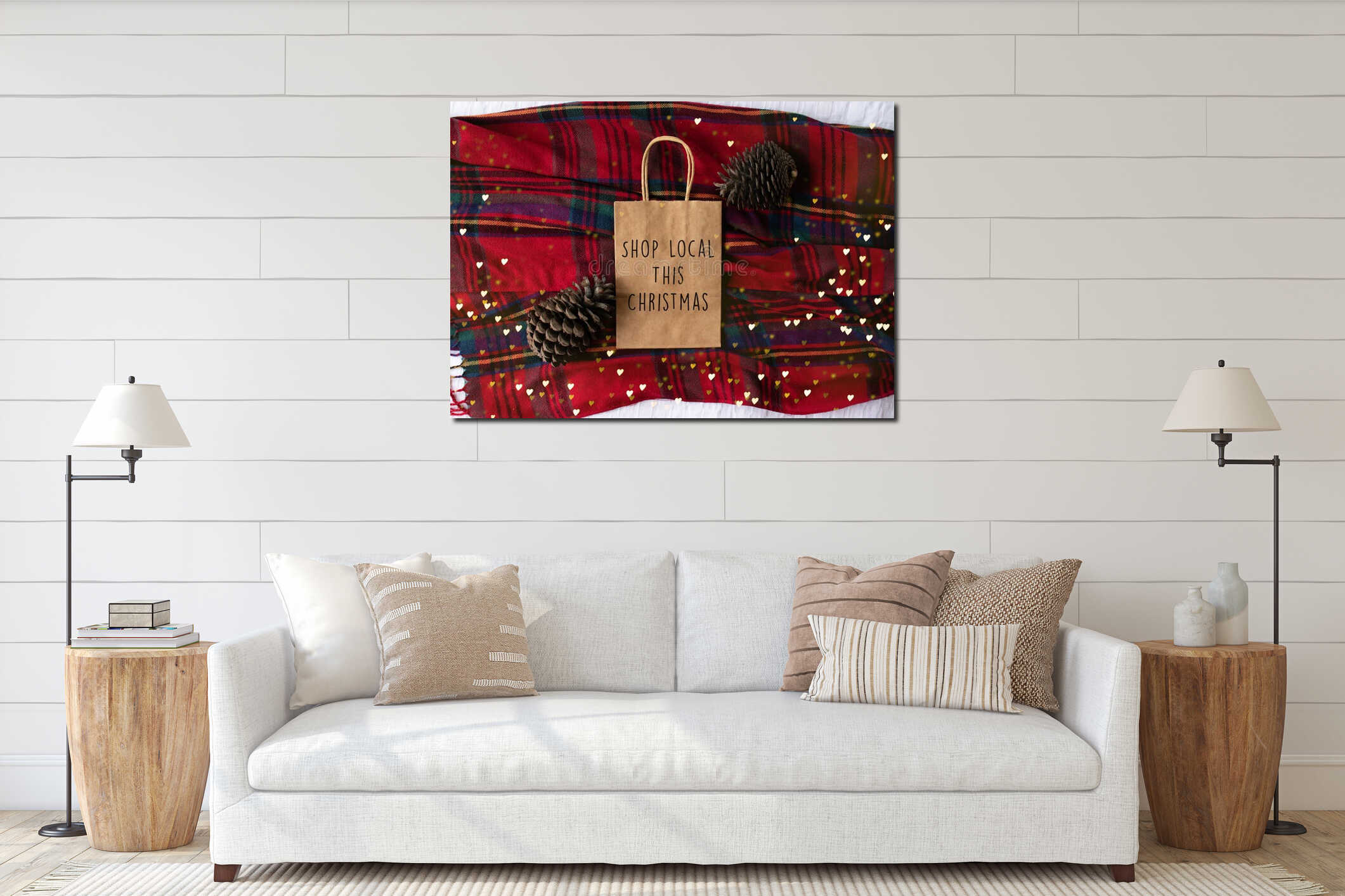 Canvas hanging interior mockup