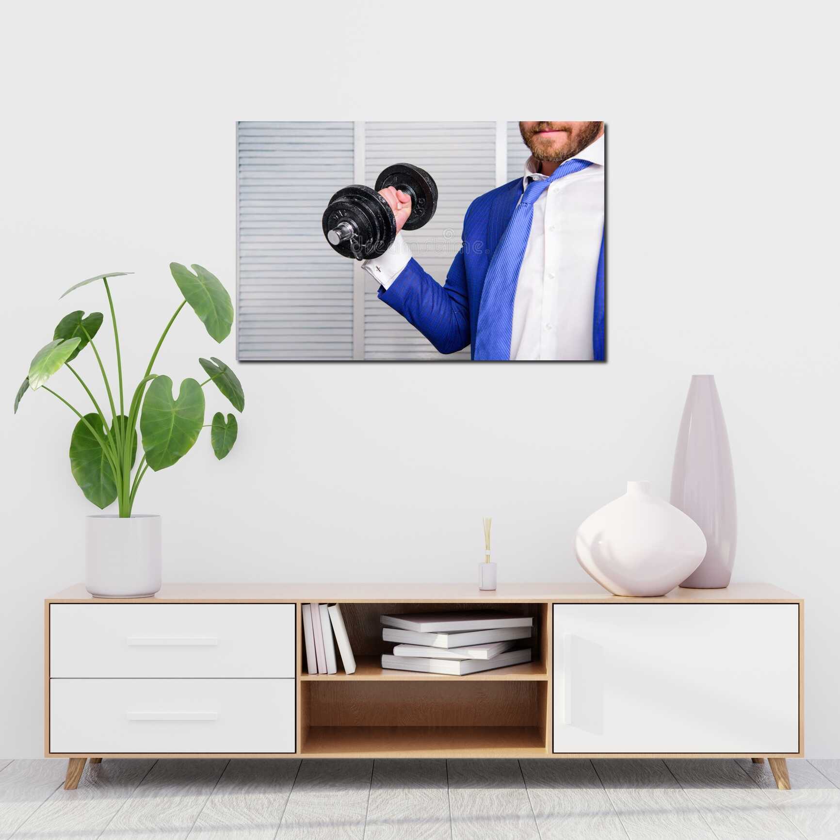 Canvas above sofa for size context