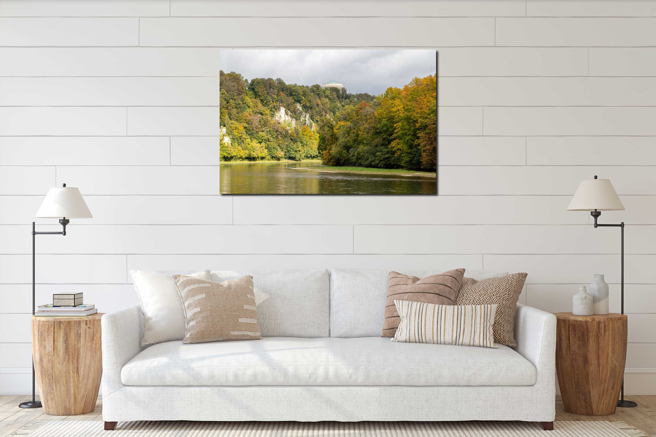 Danube valley at Danube breakthrough near Kelheim, Bavaria, Germany interior mockup