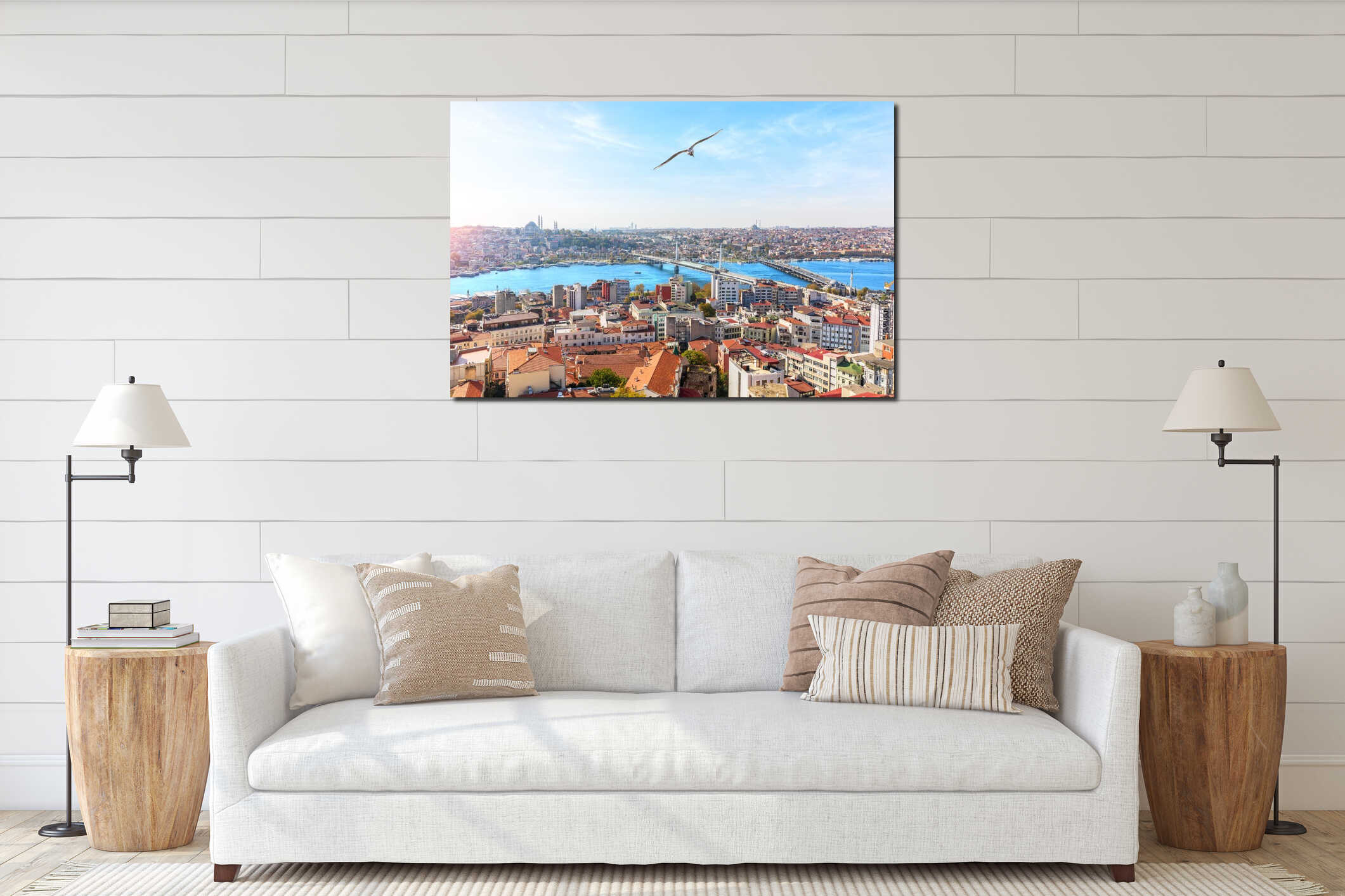 Sultan Ahmet district and the bridges over the Golden Horn, Istanbul interior mockup