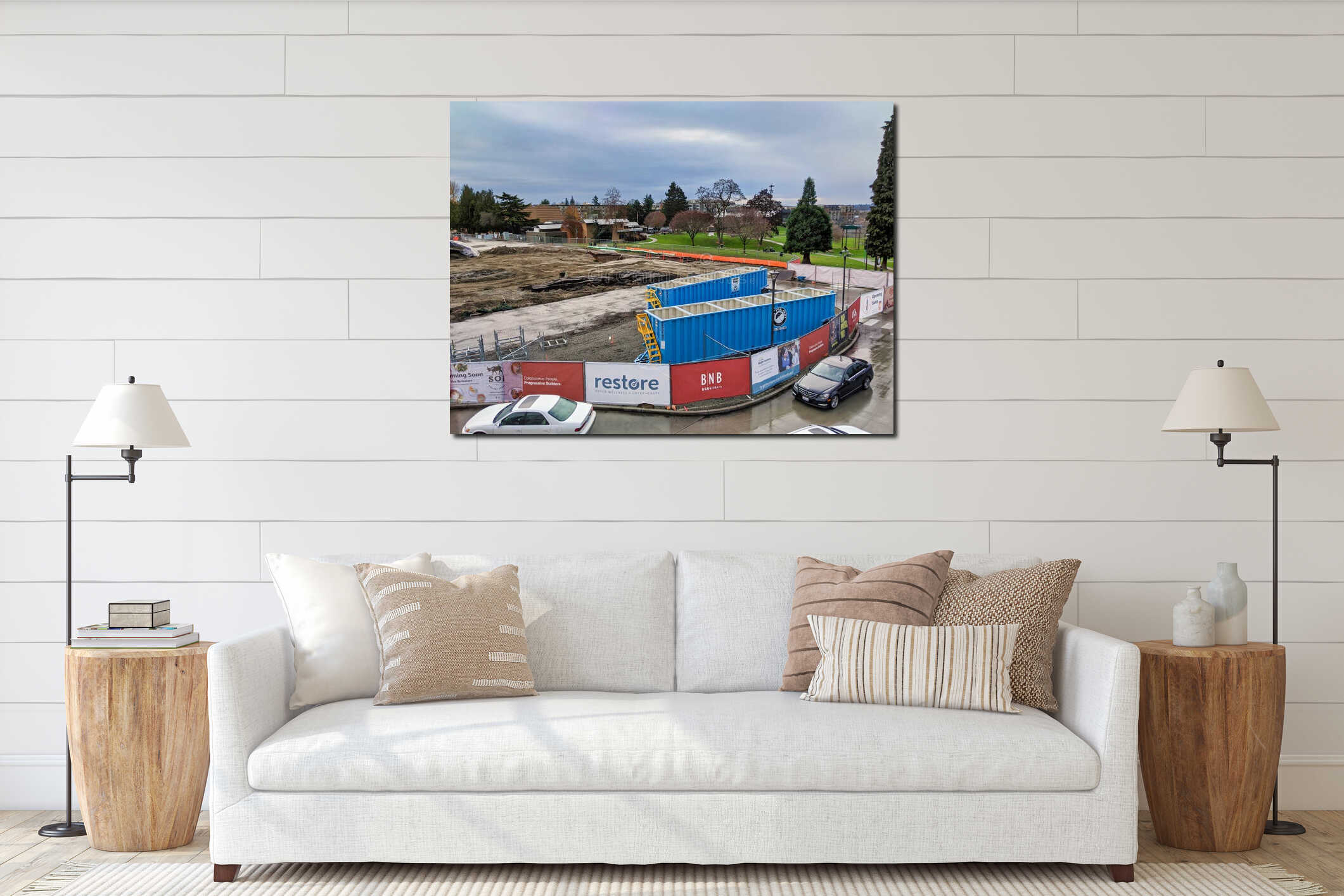 Construction of apartments and shops near Park Place Plaza in downtown Kirkland, off of interior mockup