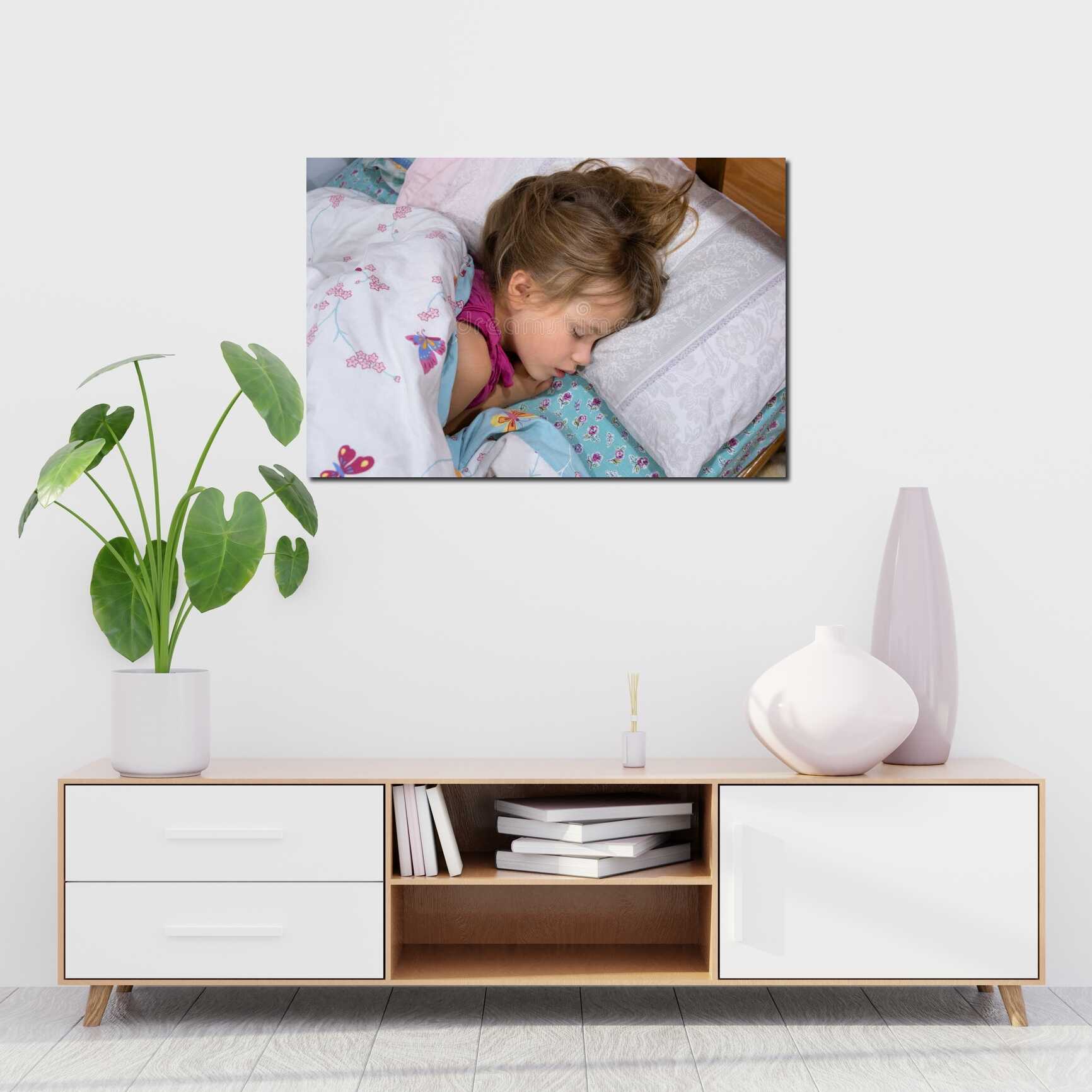 Canvas above sofa for size context