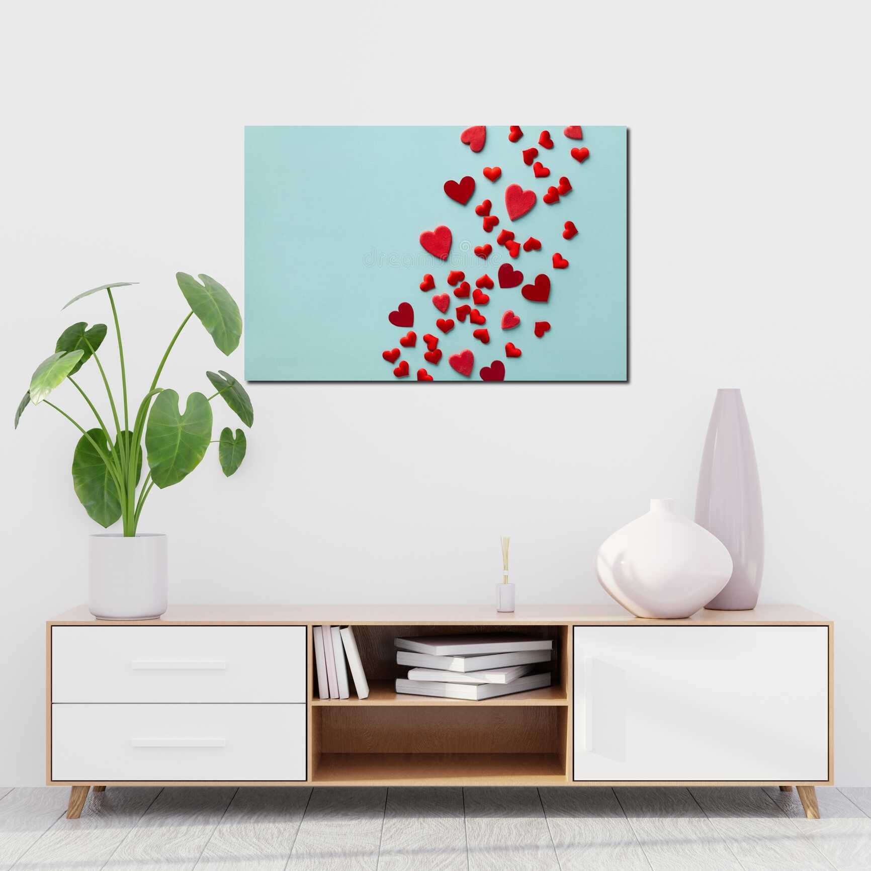 Canvas above sofa for size context