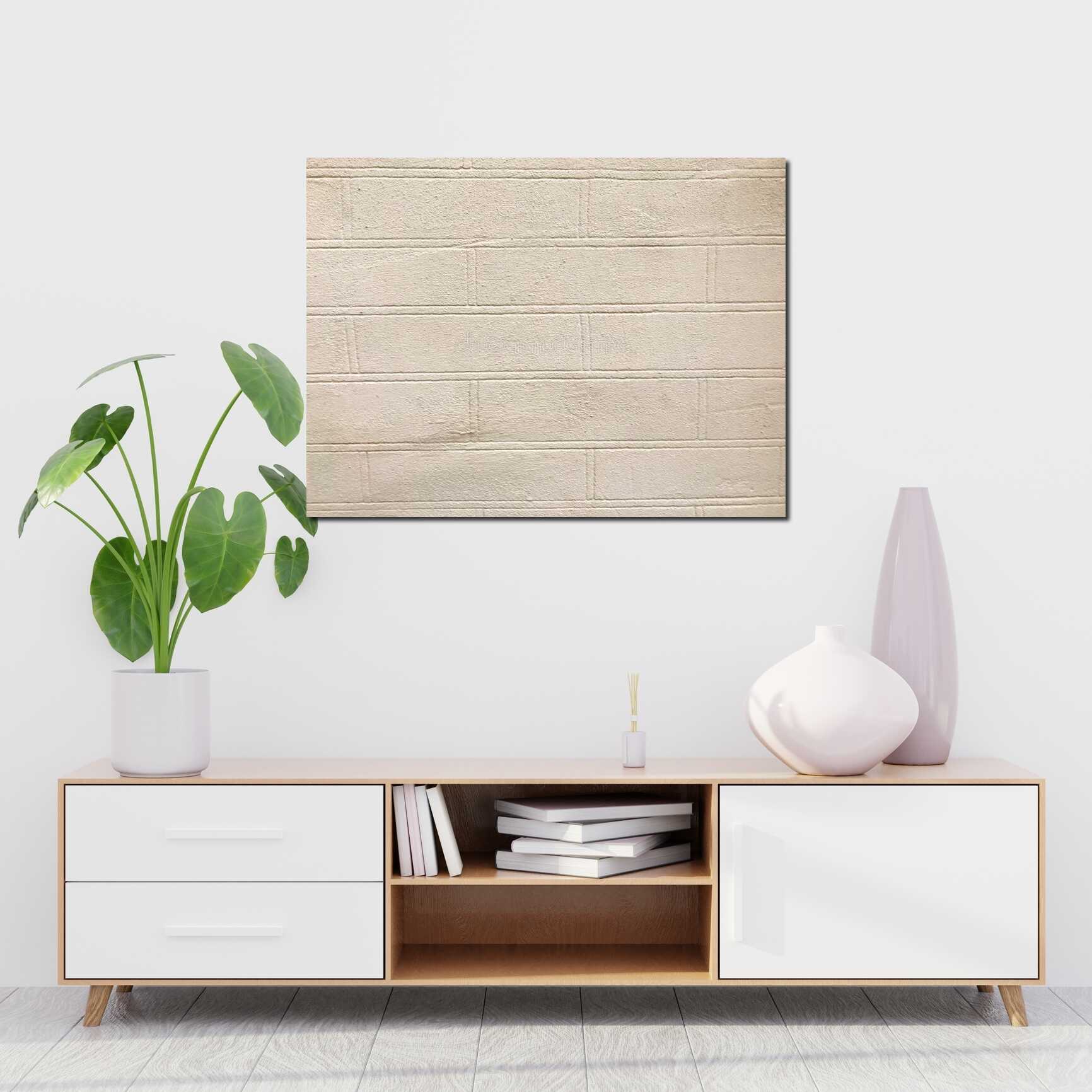 Canvas above sofa for size context