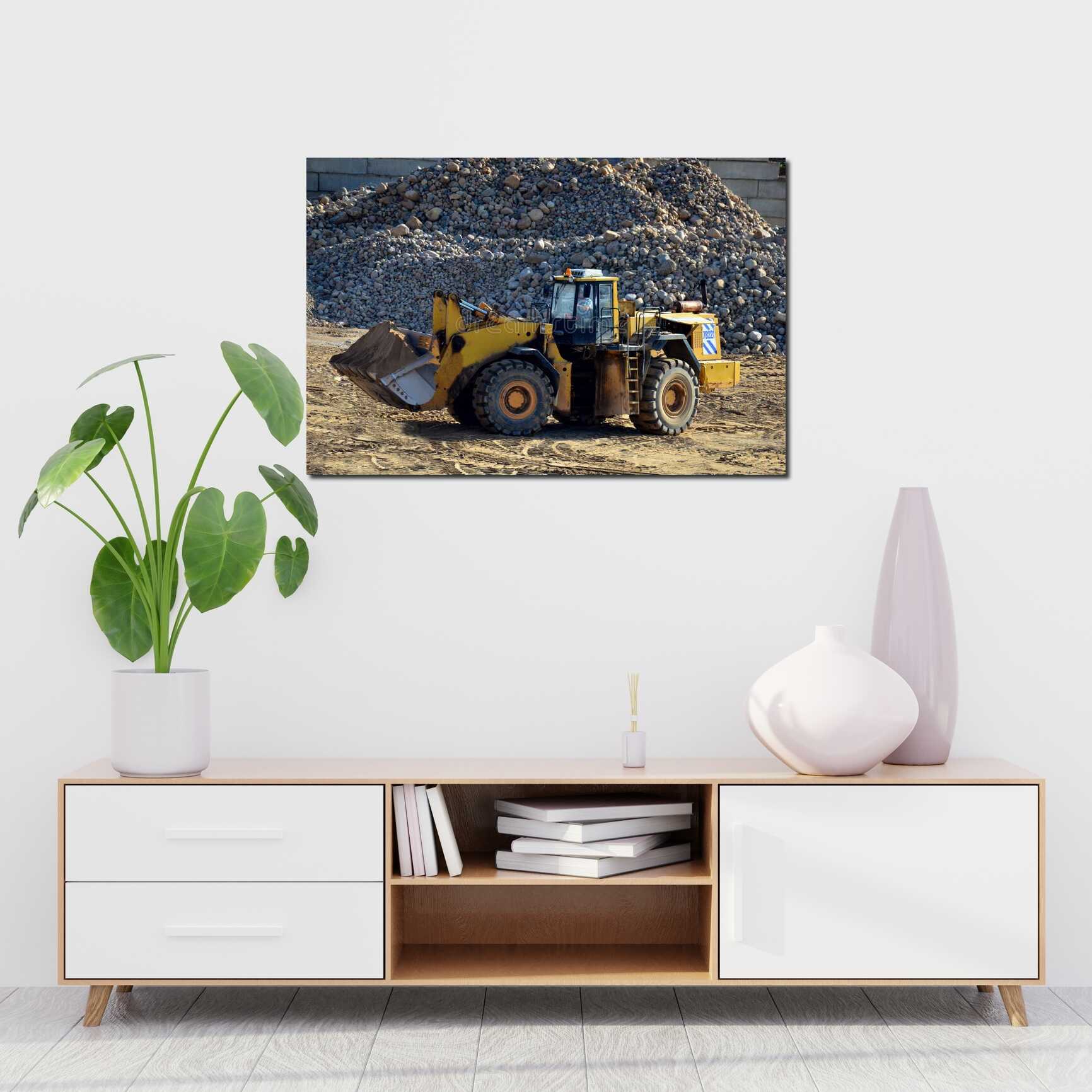 Canvas above sofa for size context