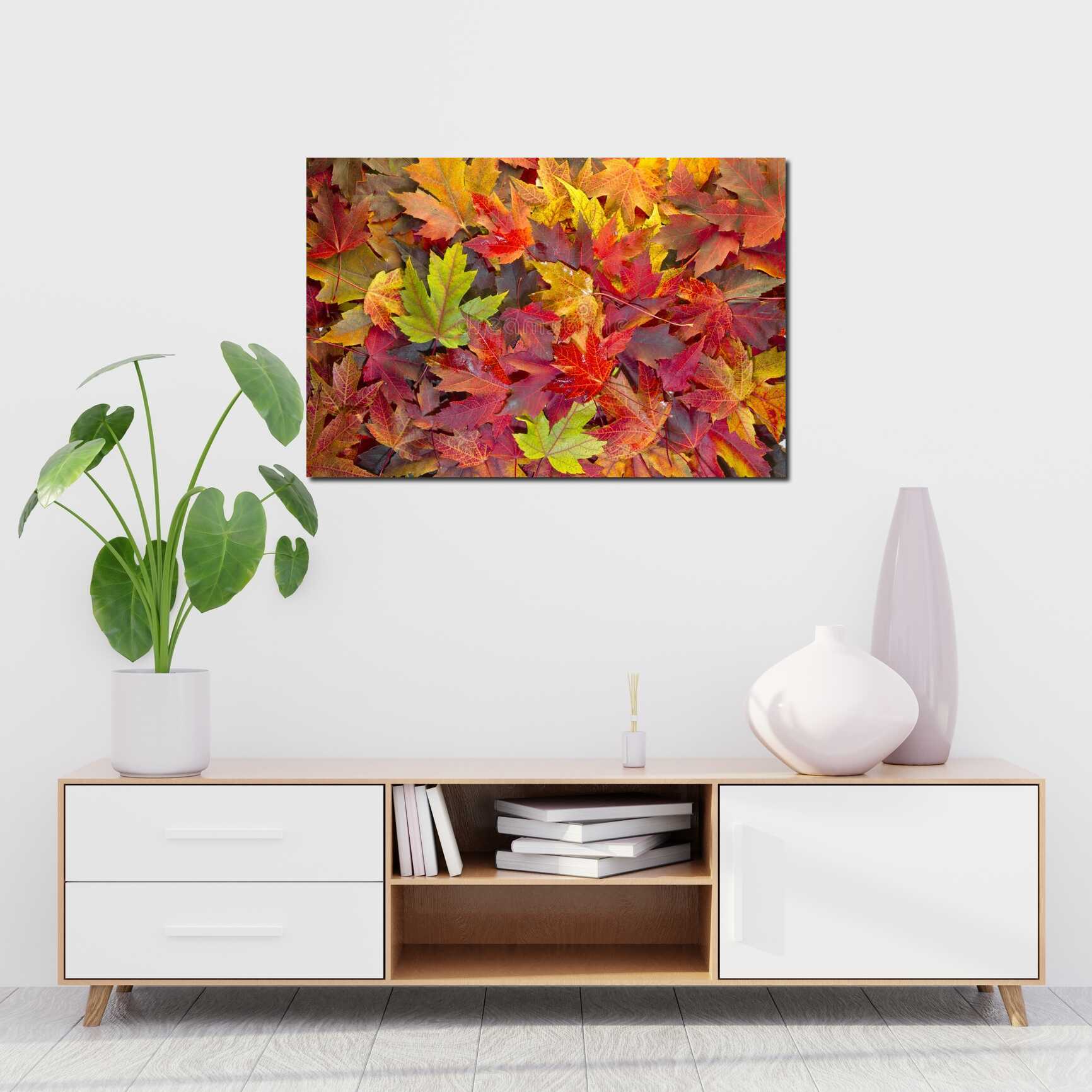 Canvas above sofa for size context